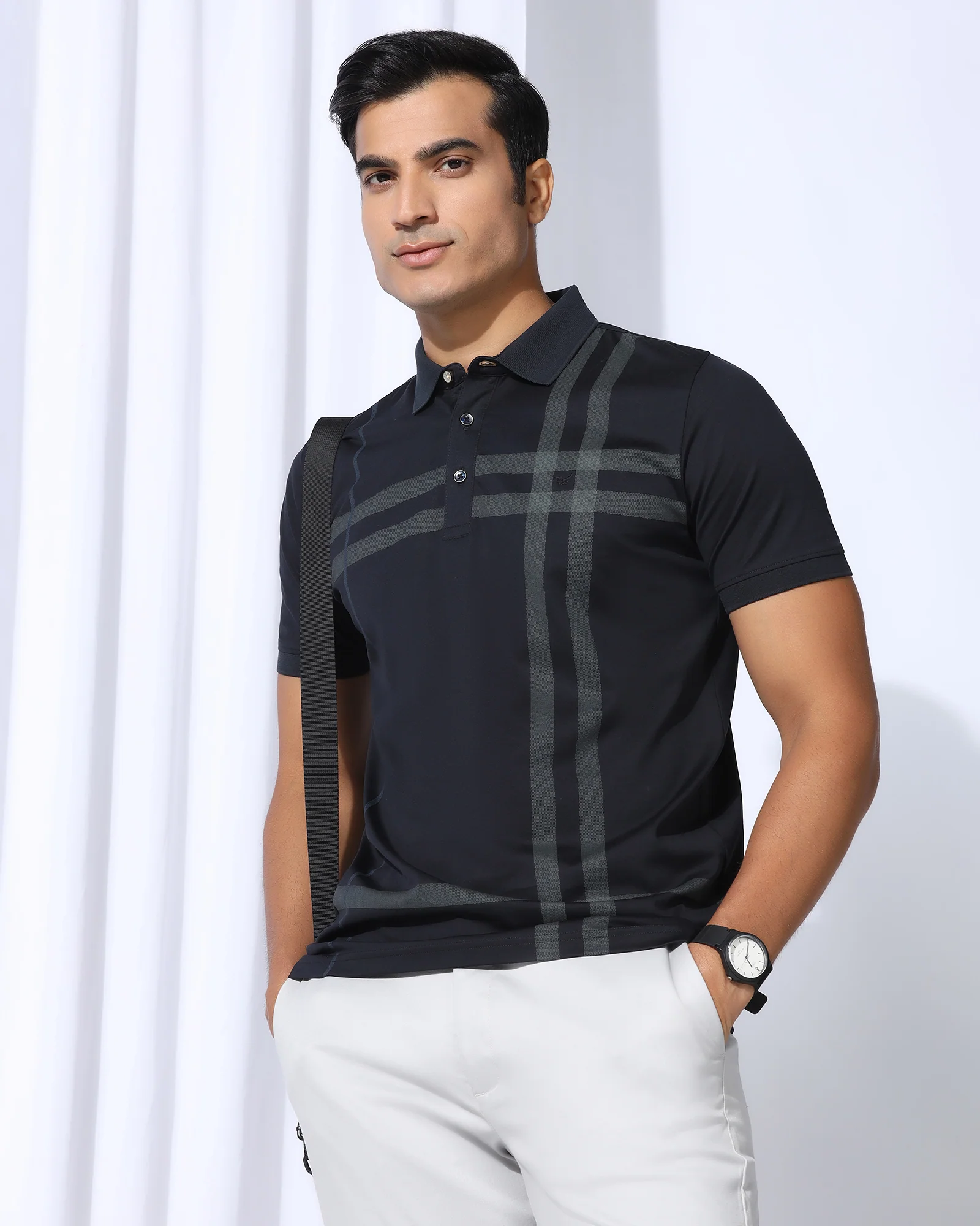 Polo Navy Printed T-Shirt - Saddy - Image 7