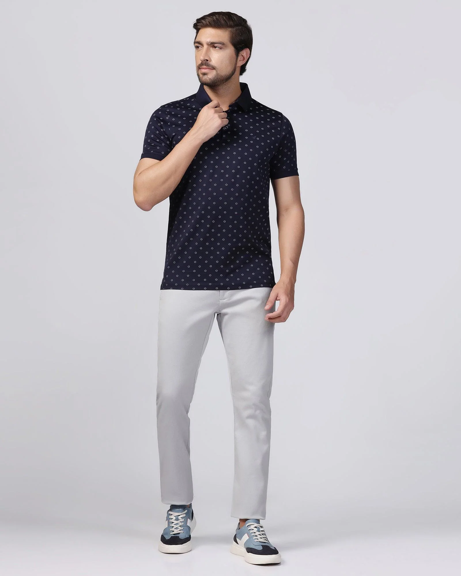 Polo Navy Printed T-Shirt - Sky - Image 3