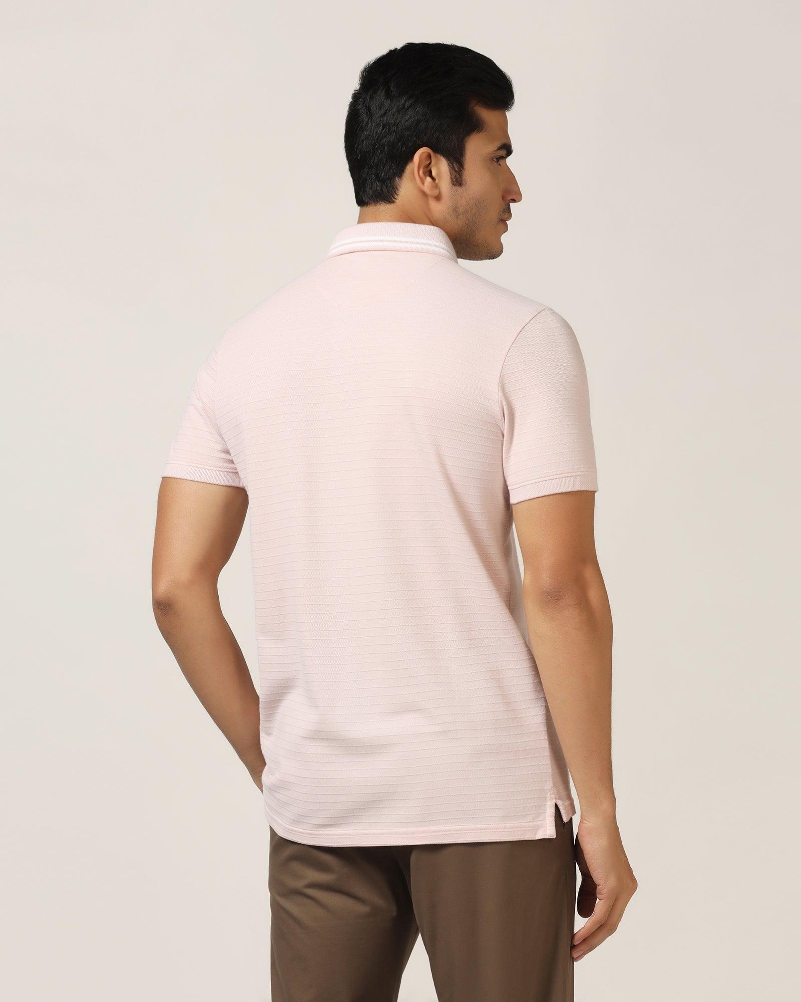 Polo Pink Textured T-Shirt - Darryl - Image 2