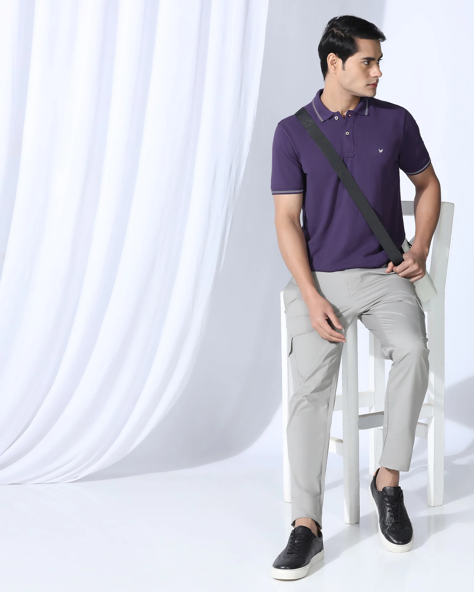 Polo Purple Solid T-Shirt - Diesel - Image 7