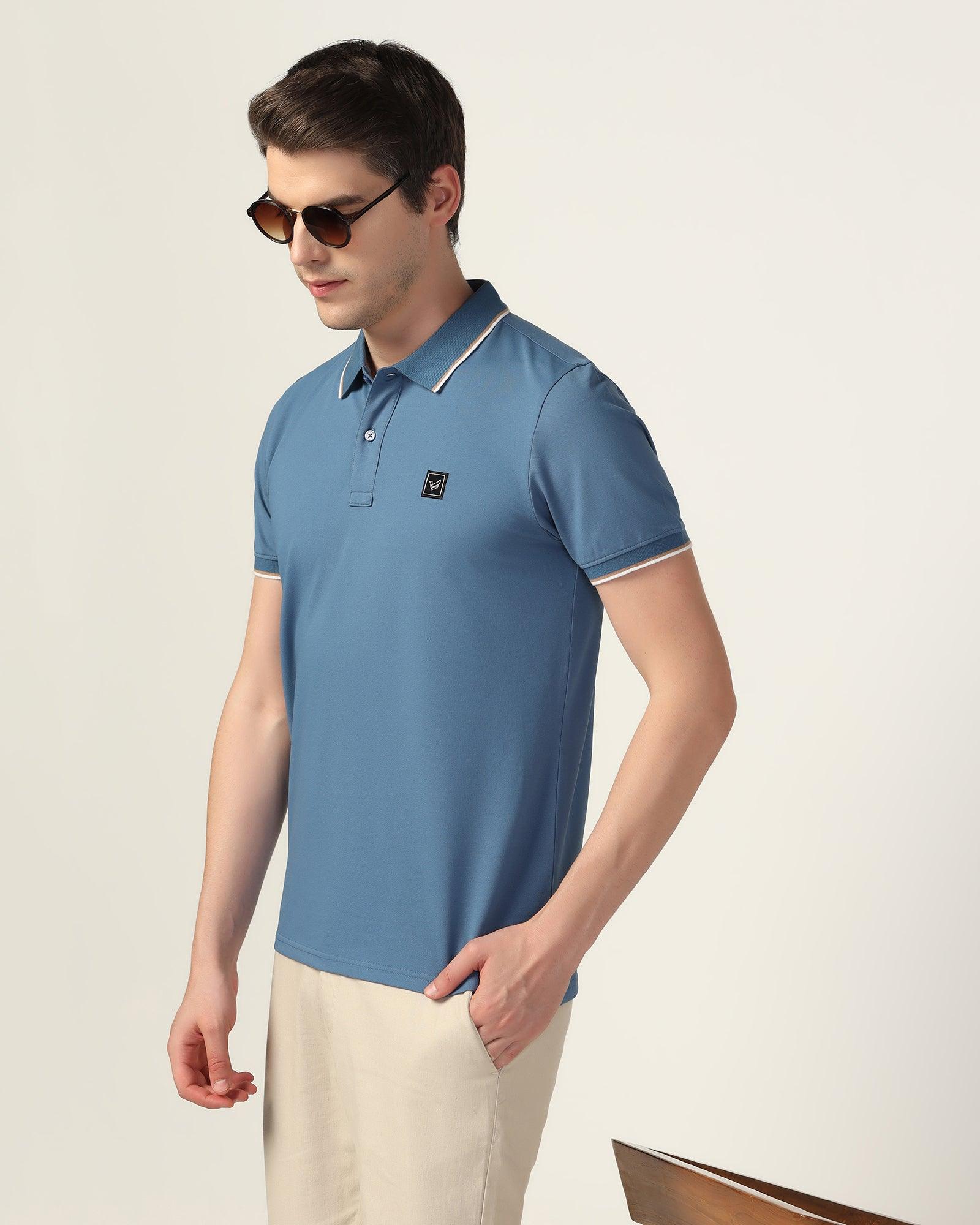 Polo Stellar Blue Solid T-Shirt - Andro - Image 9