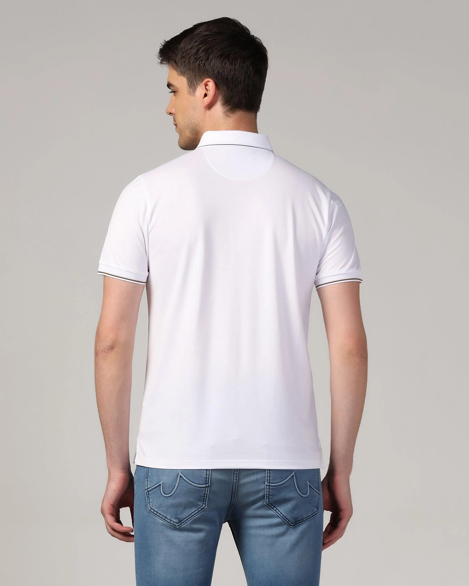 Polo White Solid T-Shirt - Emerald - Image 2
