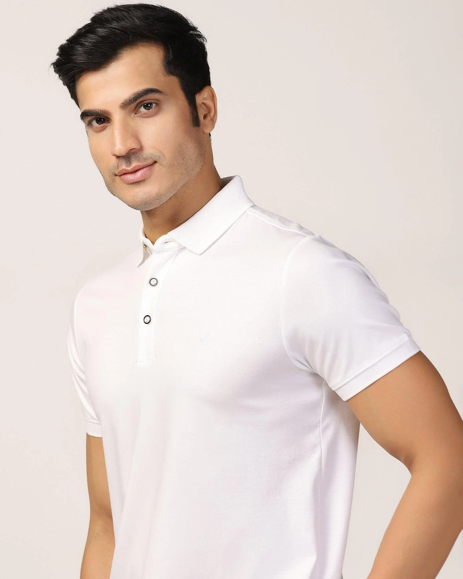 Polo White Solid T-Shirt - Toll - Image 4