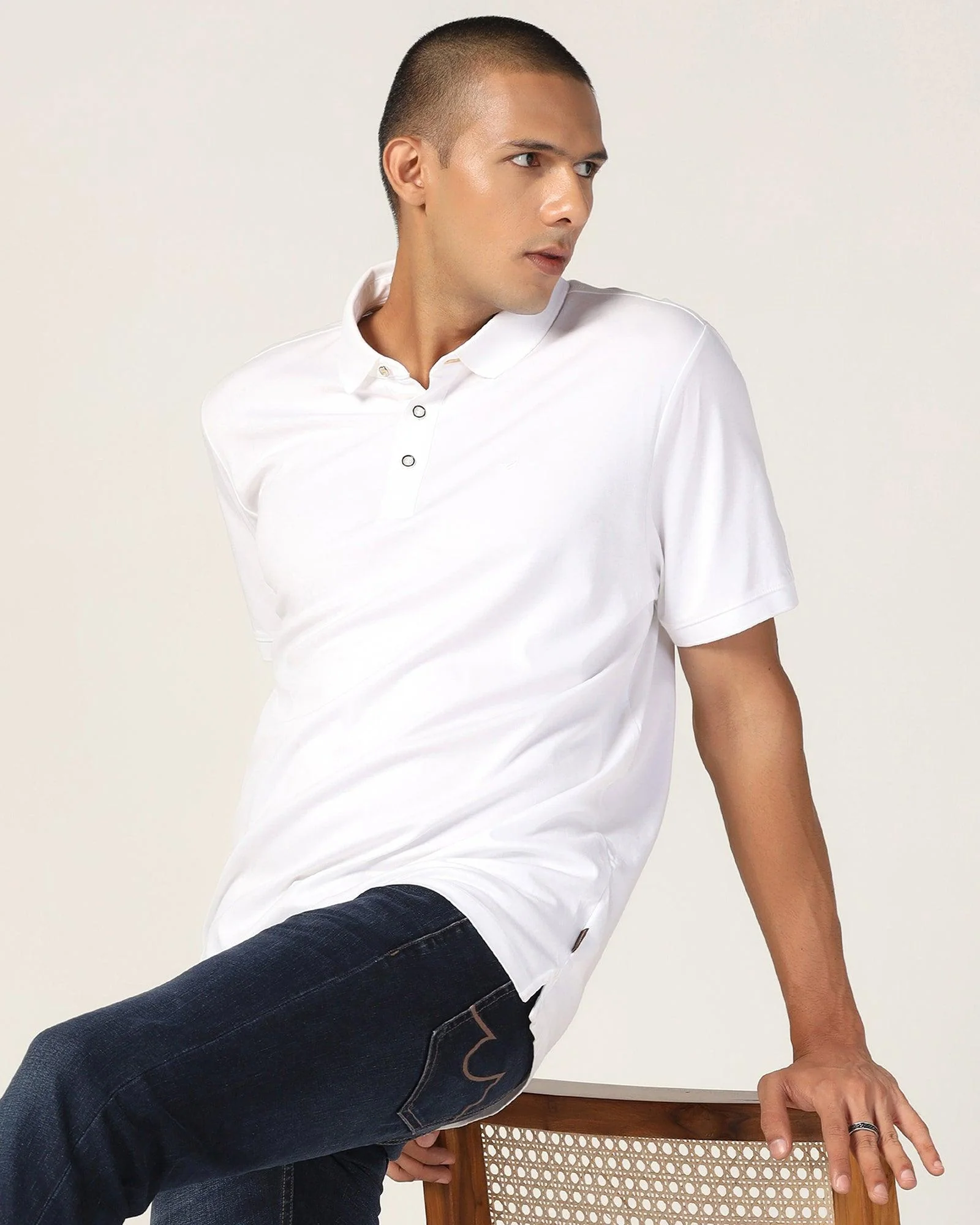 Polo White Solid T-Shirt - Toll - Image 7