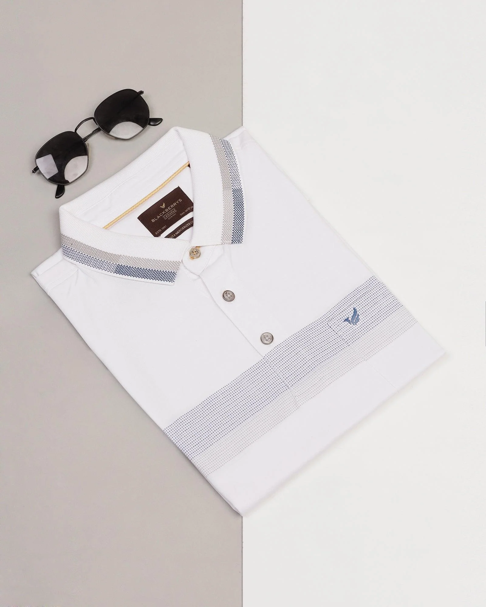 Polo White Jacquard T-Shirt - Manny - Image 5