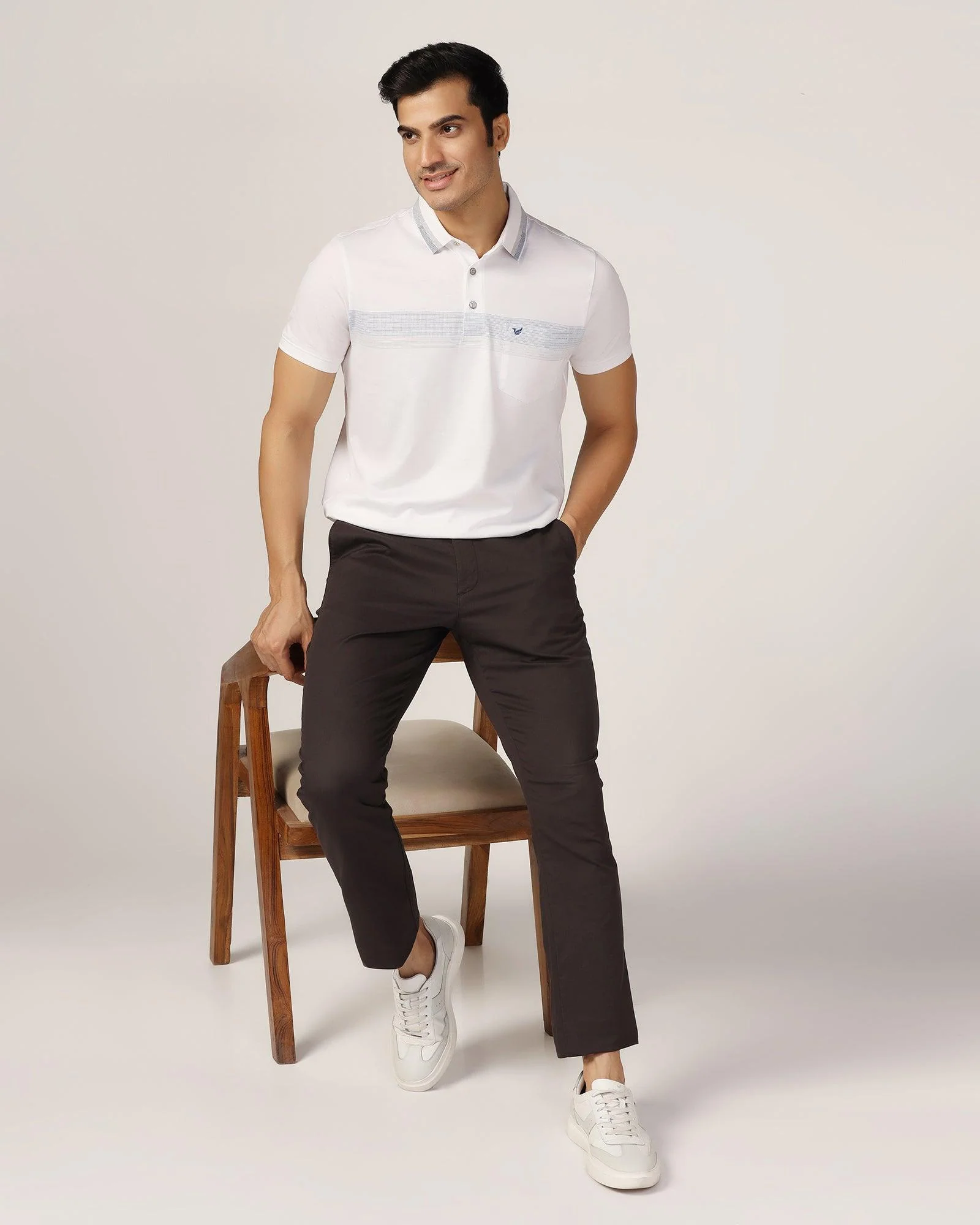 Polo White Jacquard T-Shirt - Manny - Image 7