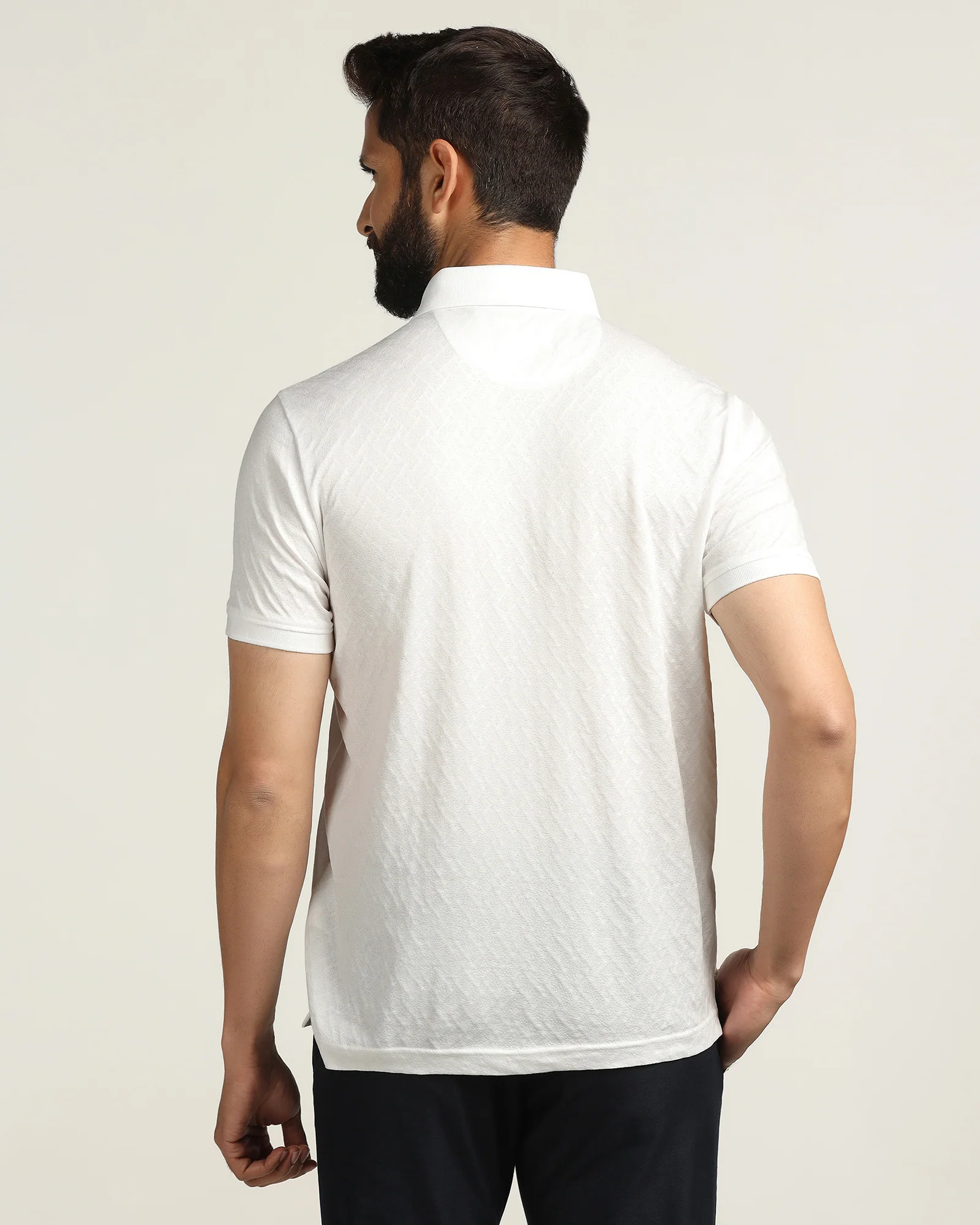 Polo White Textured T-Shirt - Blade - Image 2