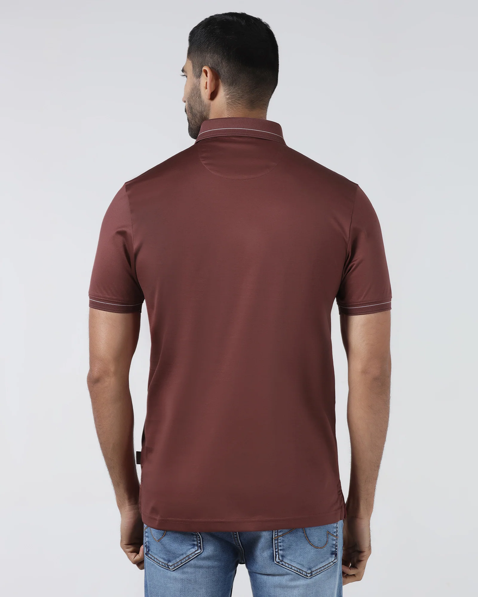 Port Wine Solid Polo - Ram - Image 2