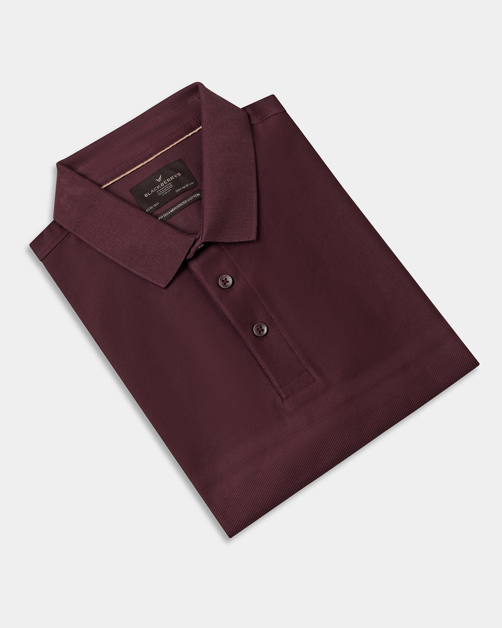 Port Wine Textured Polo - Peek - Image 5