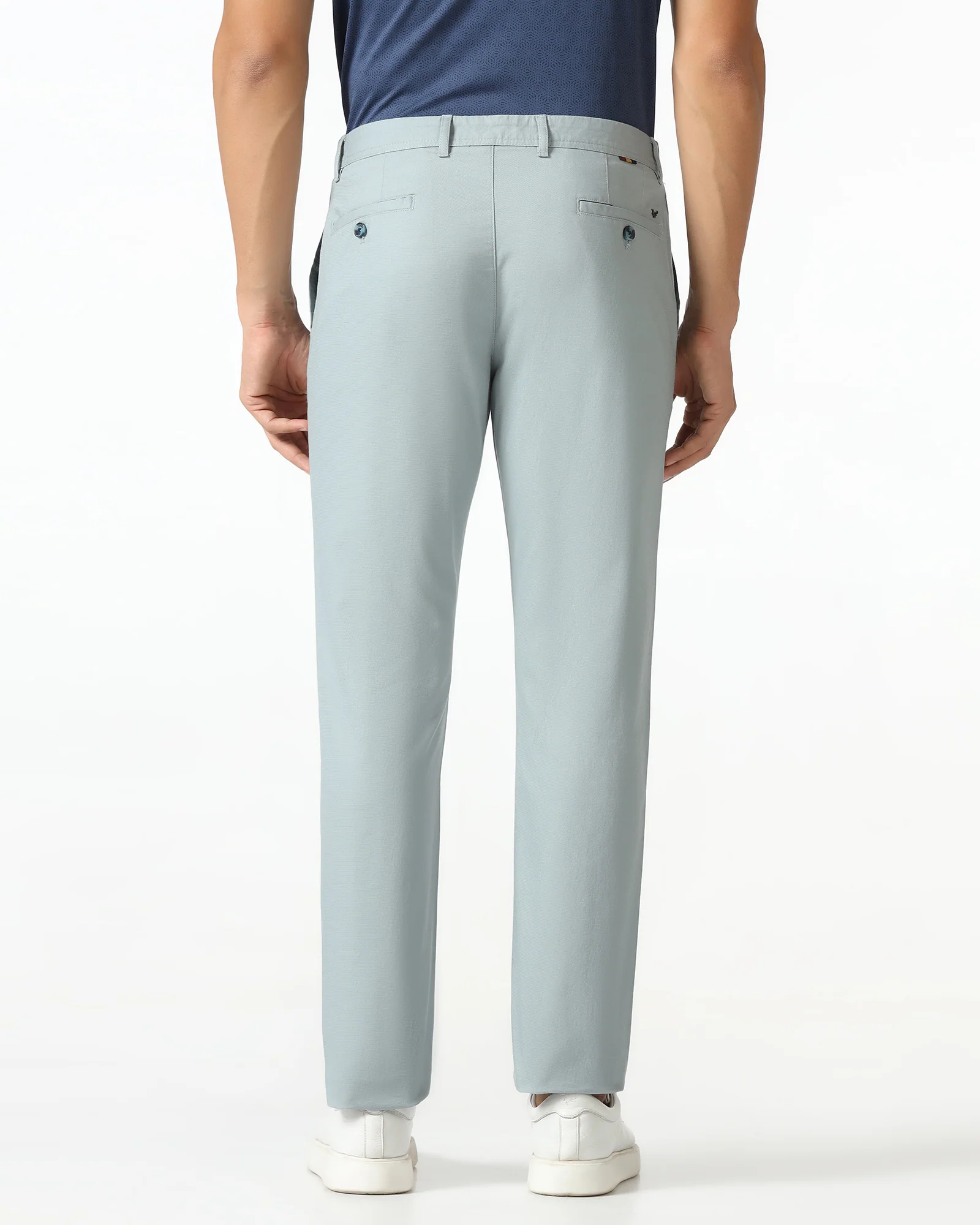 Powder Blue Textured Khakis - Cratuso - Image 2