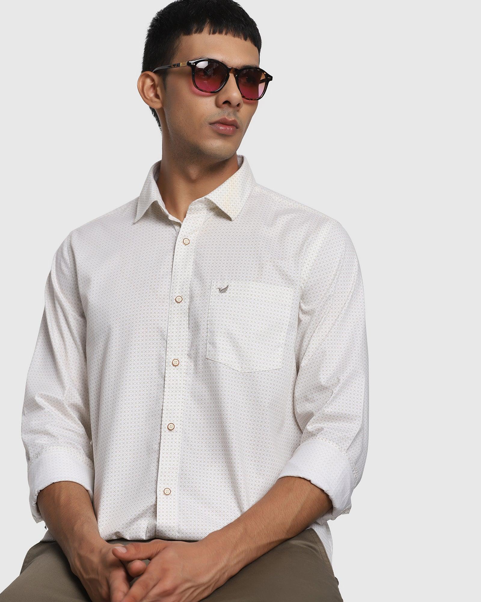 Casual Beige Printed Shirt - Floyd - Image 8