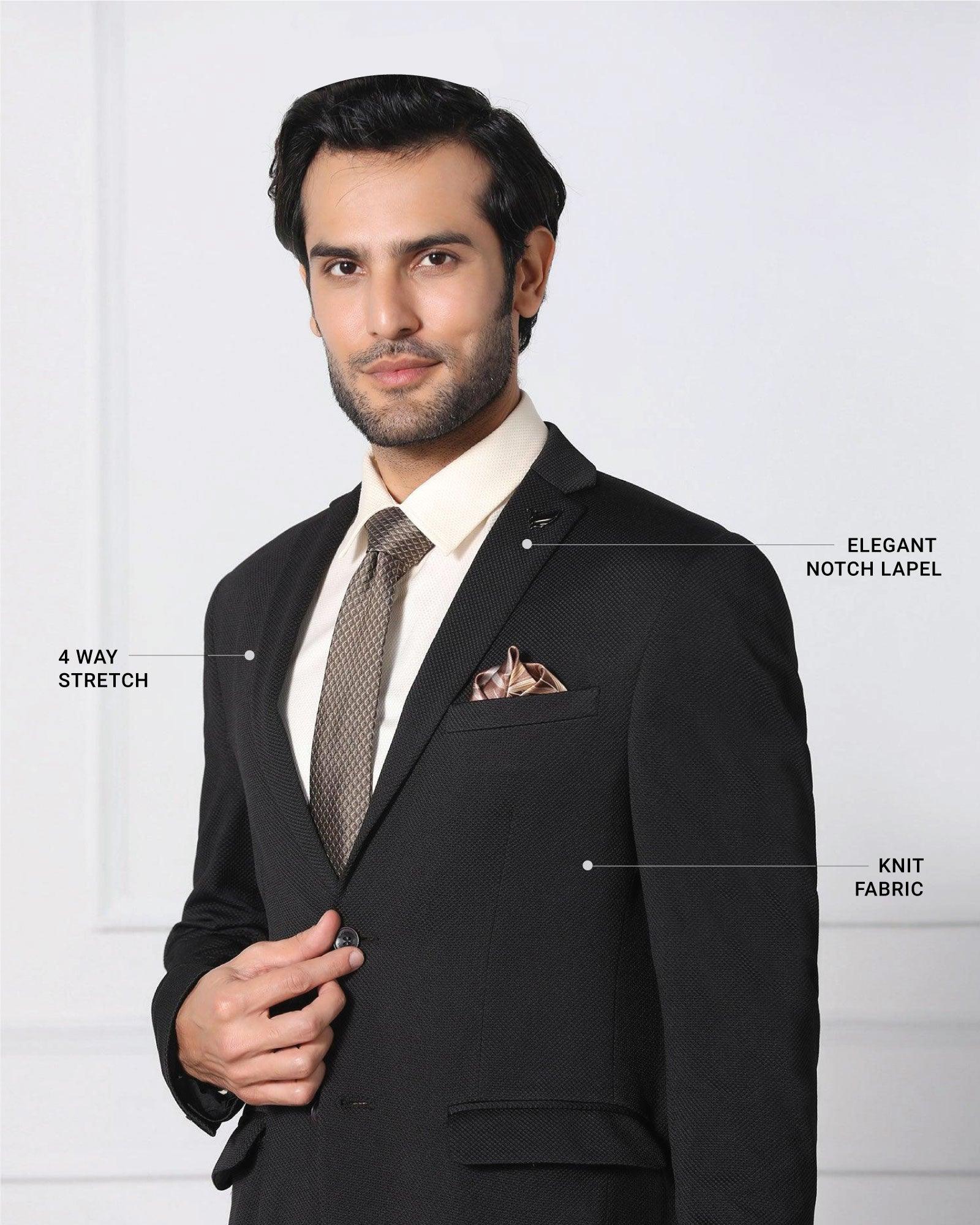 Must Haves Formal Black Textured Blazer - Japson - Image 4