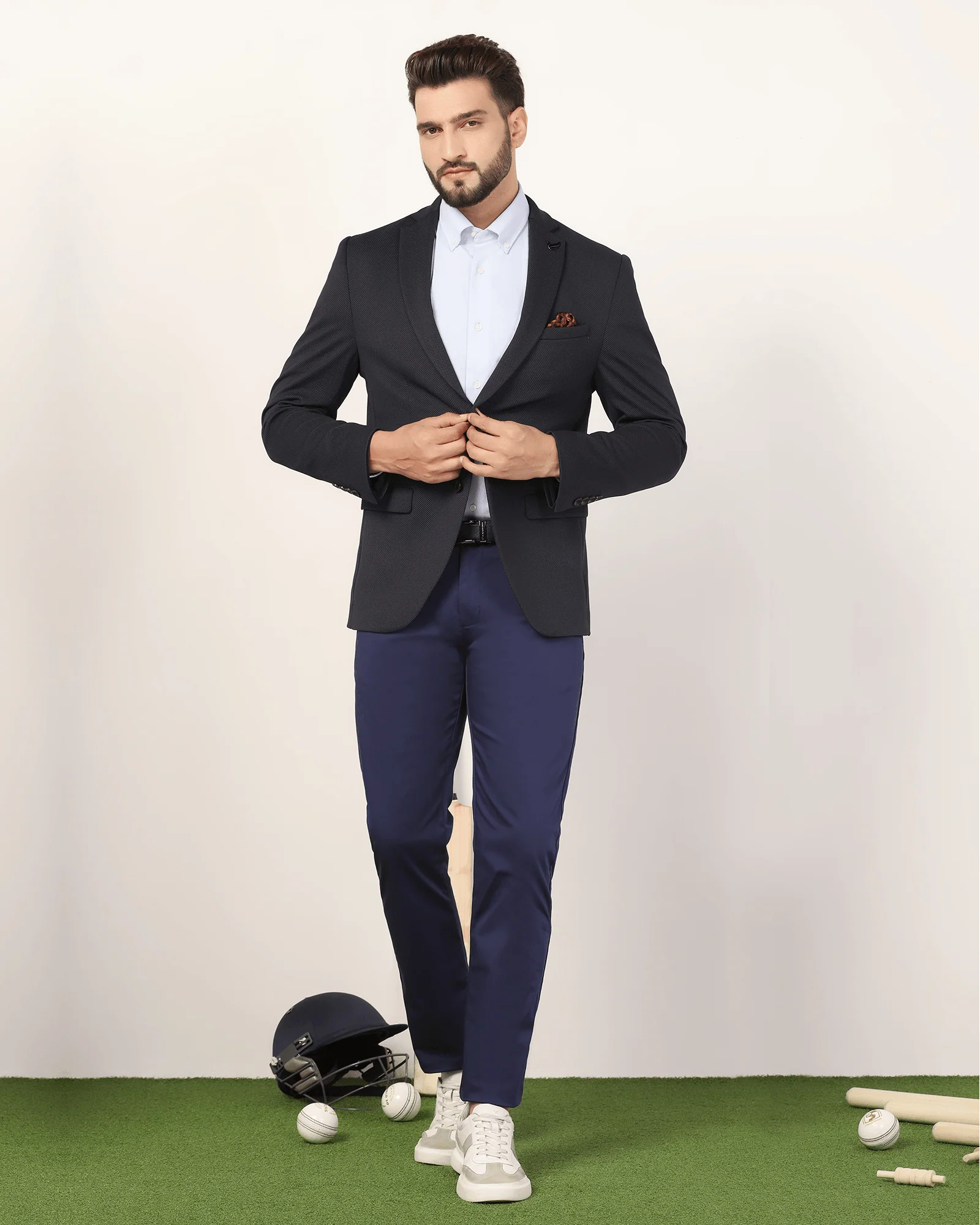 Must Haves Formal Navy Textured Blazer - Japson - Image 3