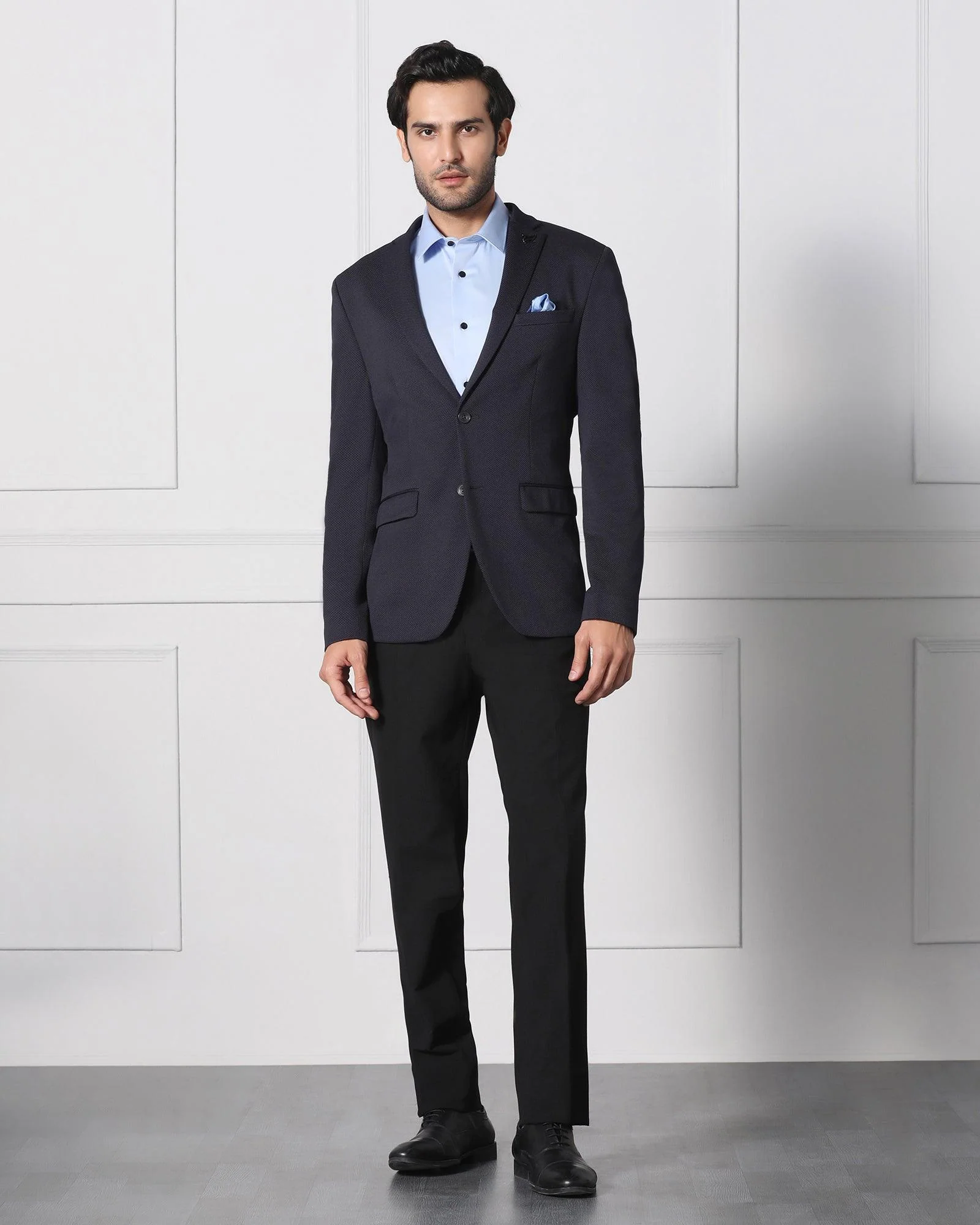 Must Haves Formal Navy Textured Blazer - Japson - Image 4
