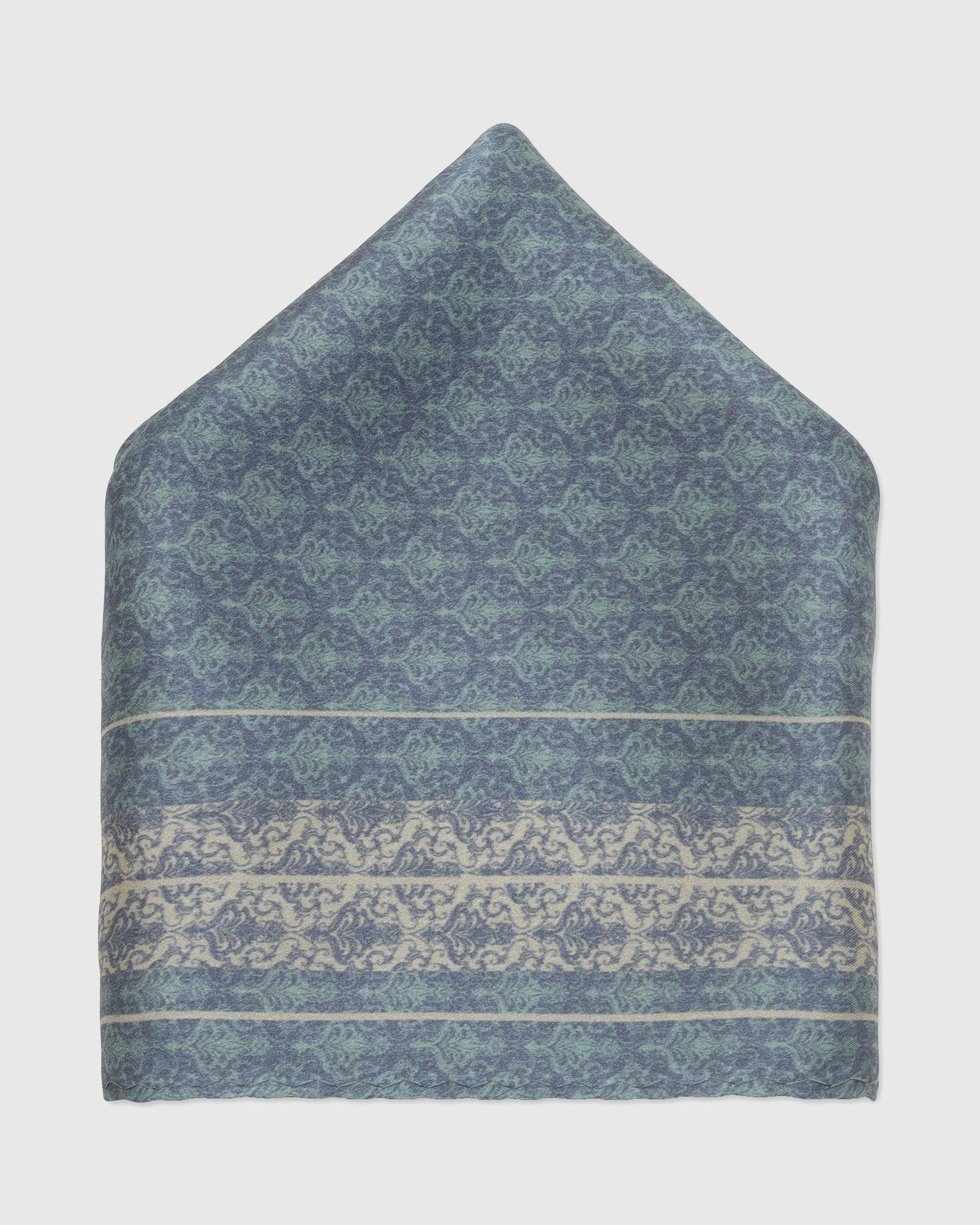 Forest Green 100% Silk Printed Pocket Square - Tulip - Image 5