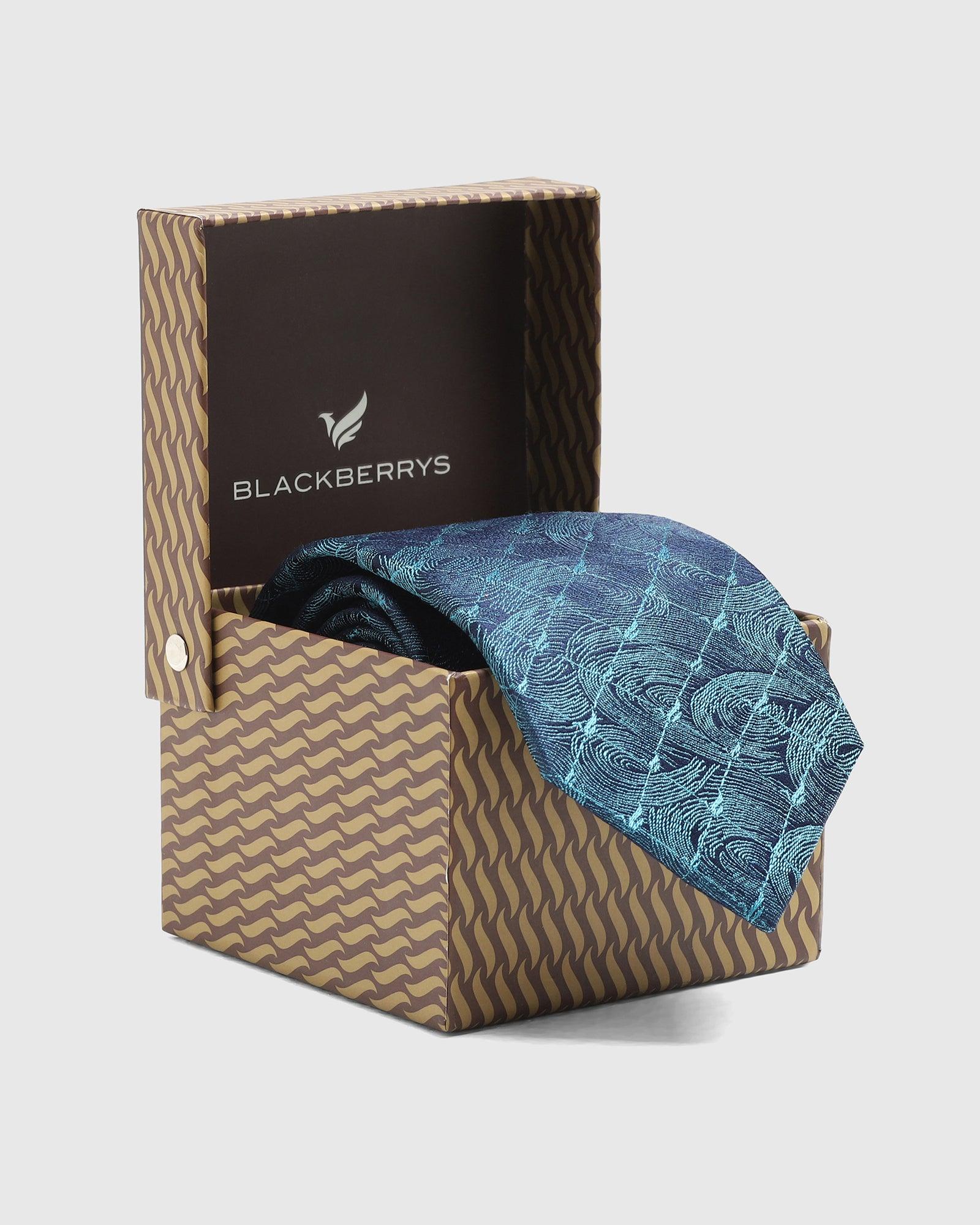 Silk Blue Jacquard Tie - Theo - Image 4