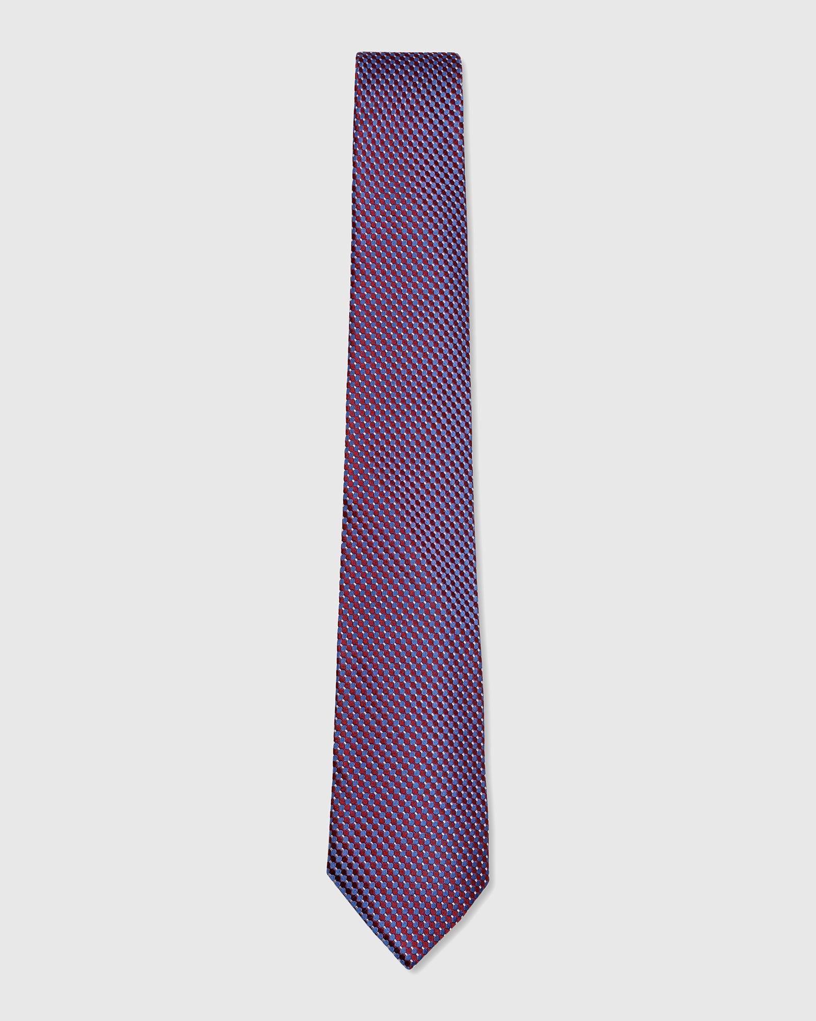 Silk Maroon Jacquard Tie - Twice - Image 4