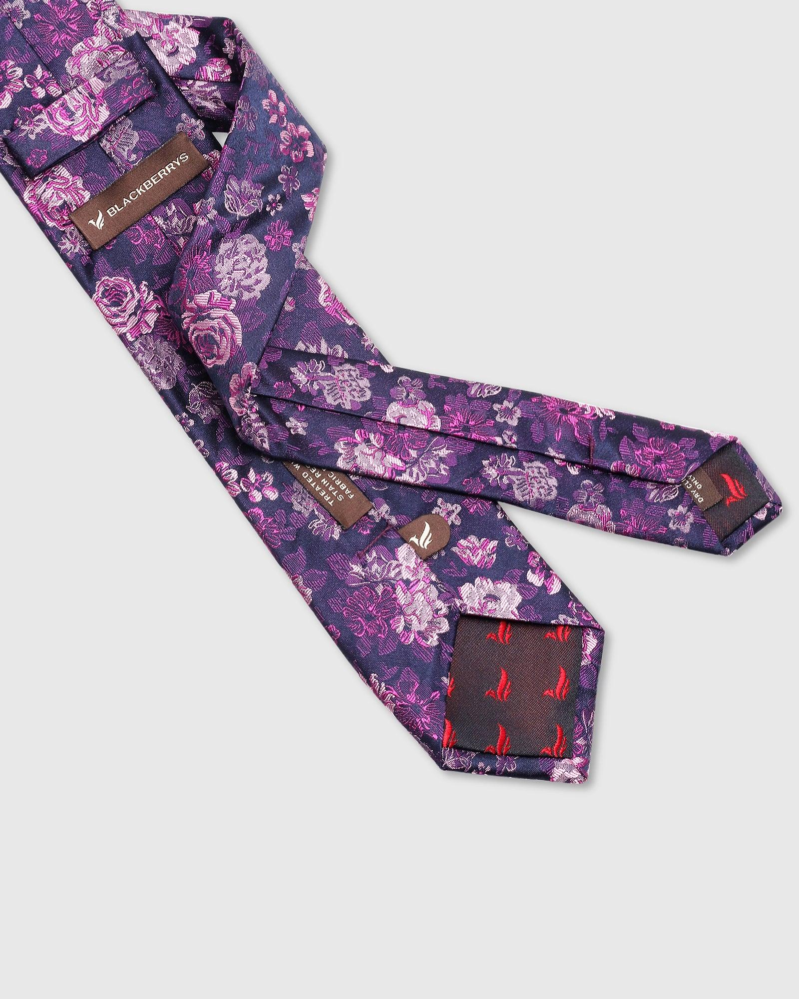 Silk Navy Jacquard Tie - Tucker - Image 3