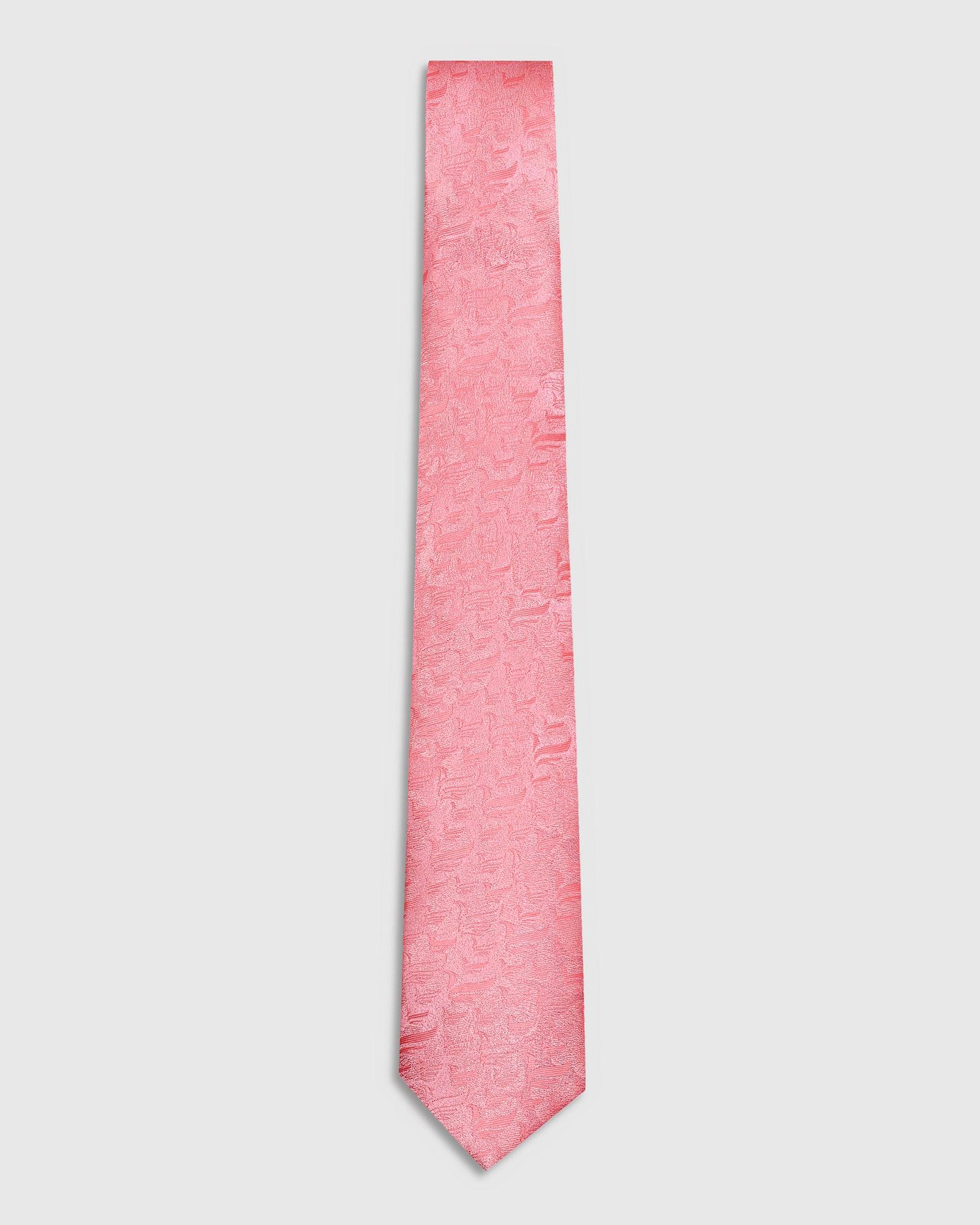 Silk Pink Jacquard Tie - Talisca - Image 3
