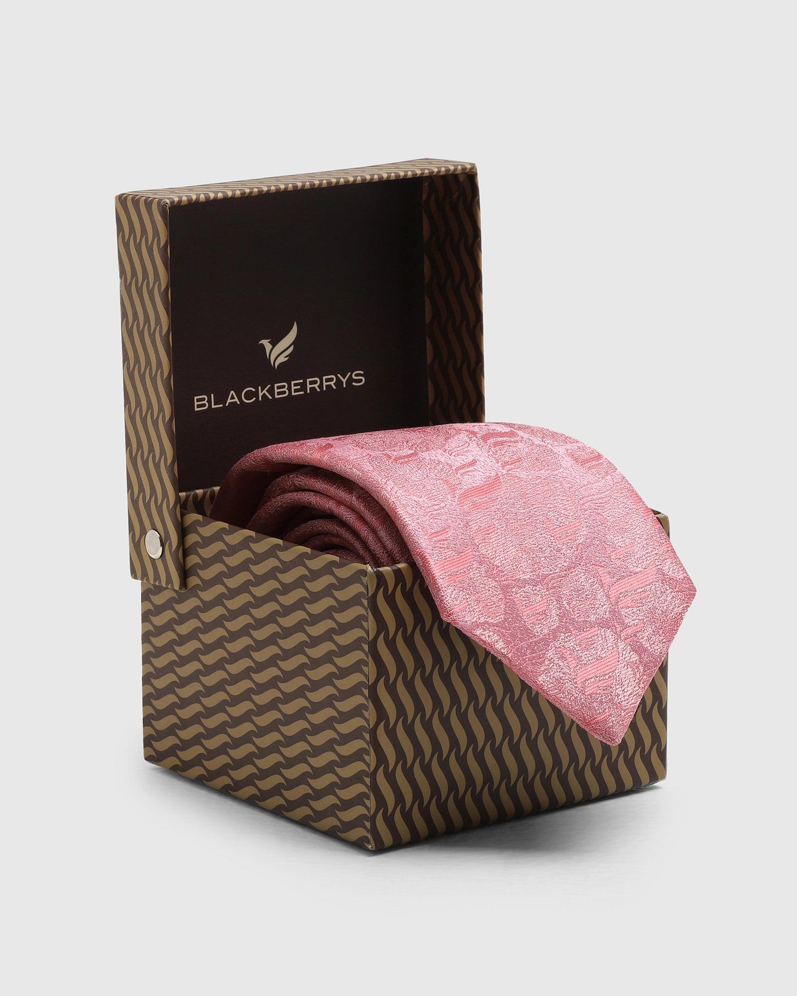 Silk Pink Jacquard Tie - Talisca - Image 4