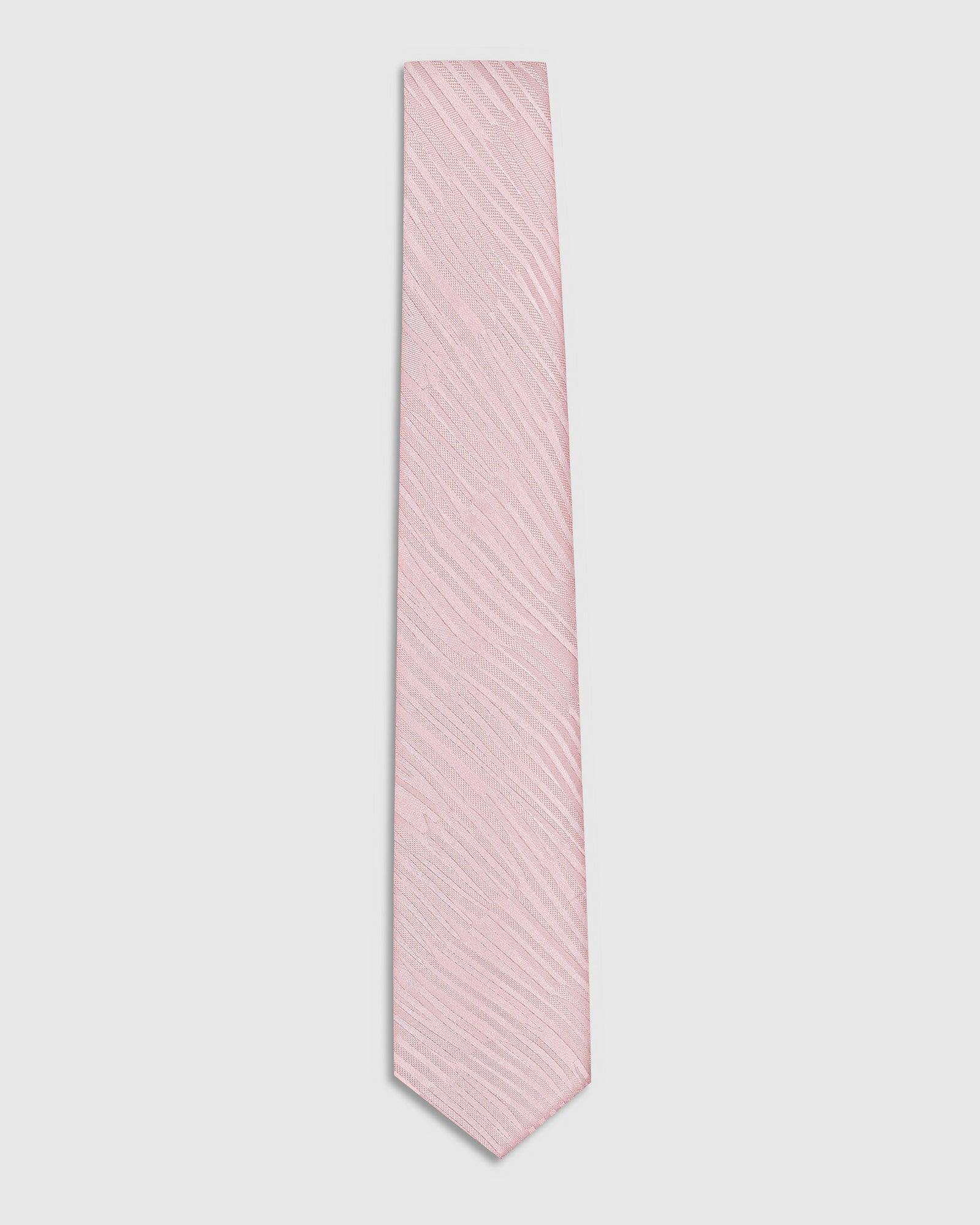 Silk Pink Jacquard Tie - Thyrone - Image 3