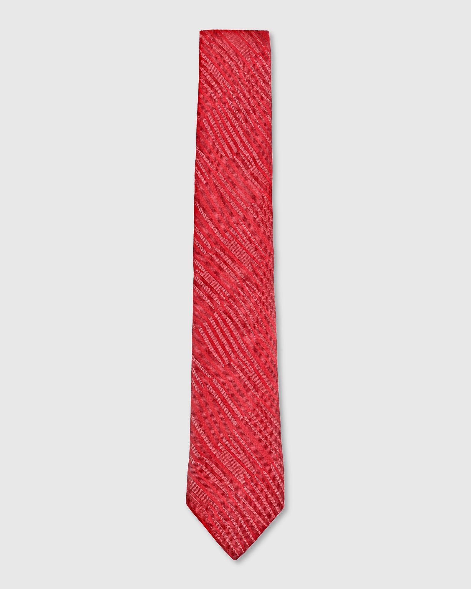 Silk Red Jacquard Tie - Thyrone - Image 3