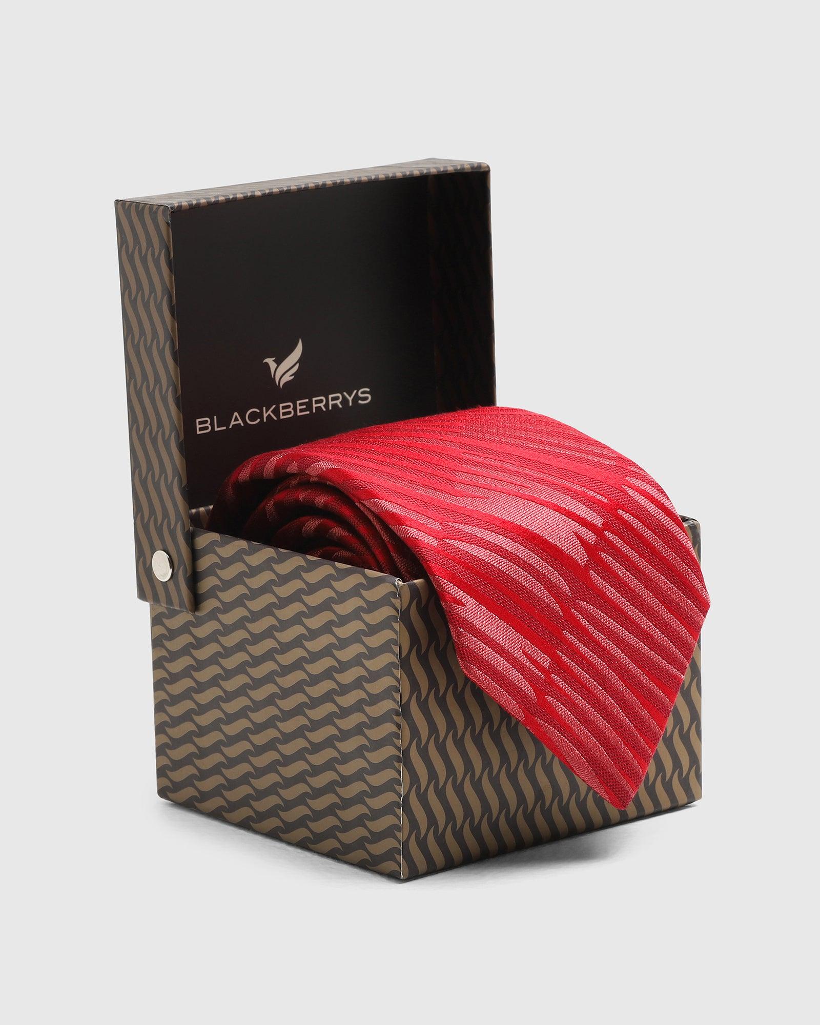 Silk Red Jacquard Tie - Thyrone - Image 4