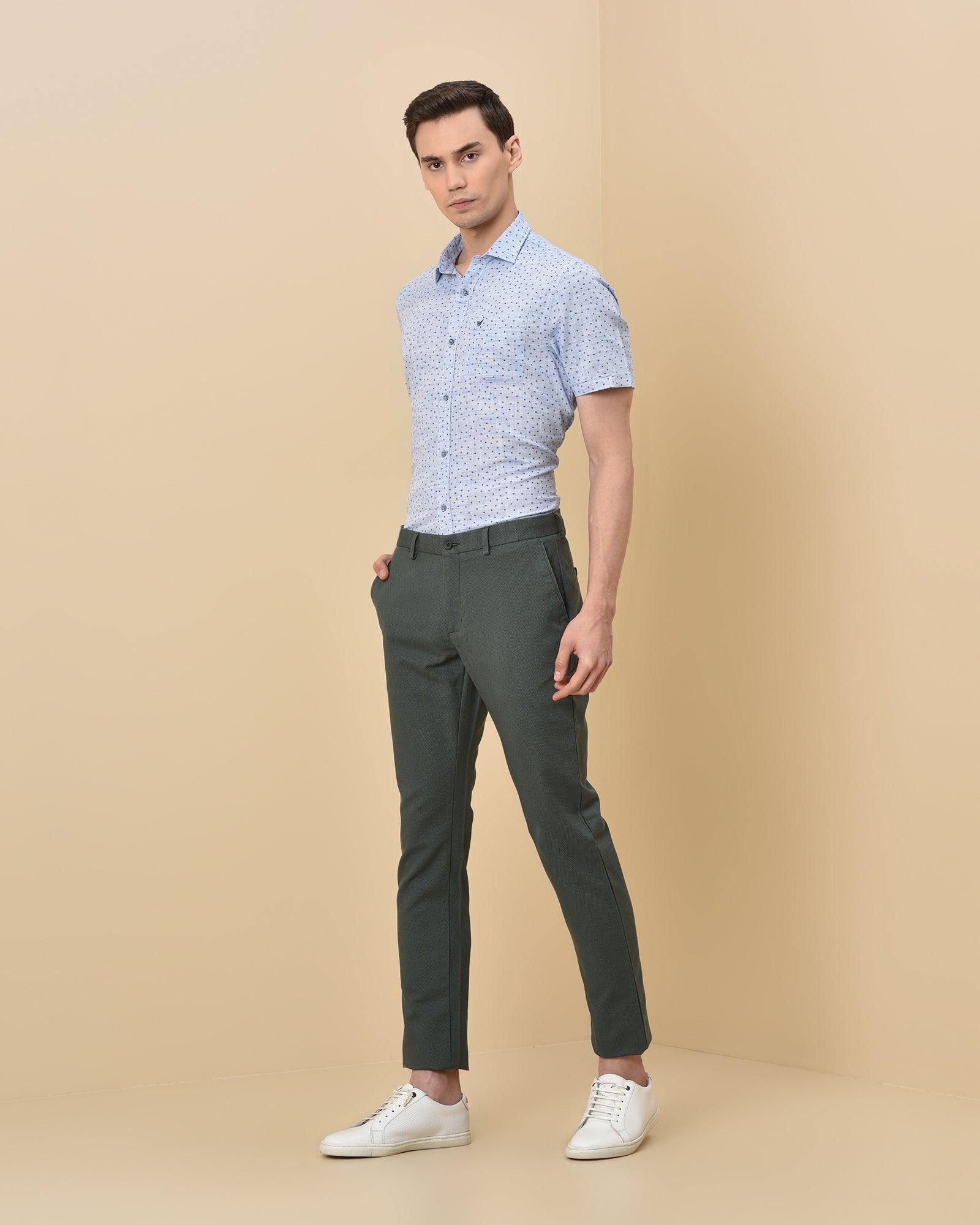 Slim Comfort B-95 Casual Olive Solid Khakis - Prism