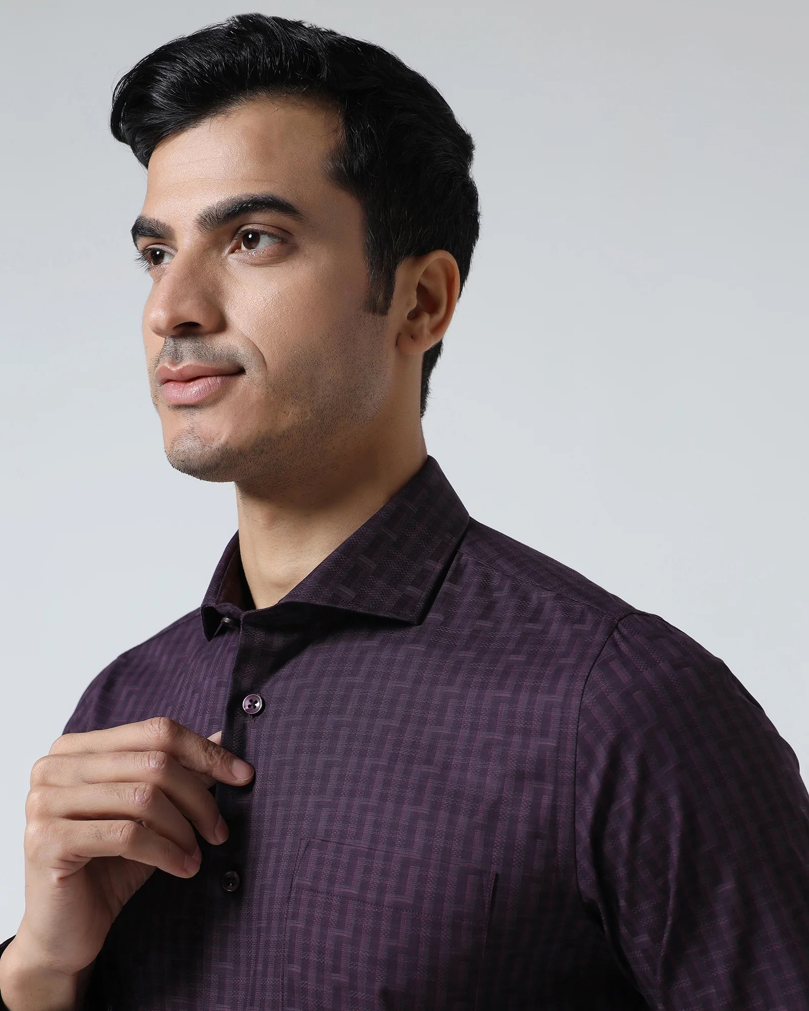 Purple Check Shirt - Echod - Image 4