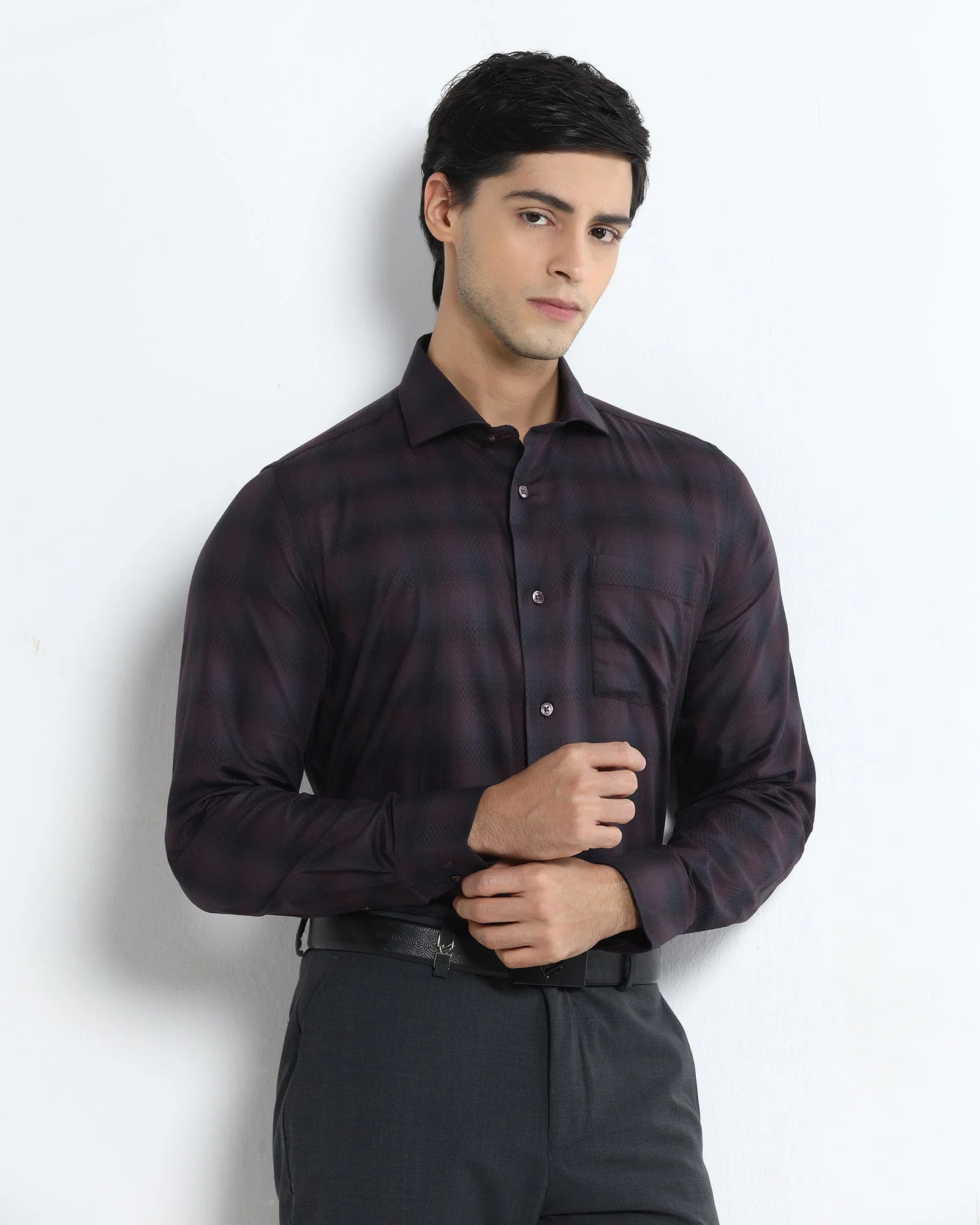 Purple Check Shirt - Perkin