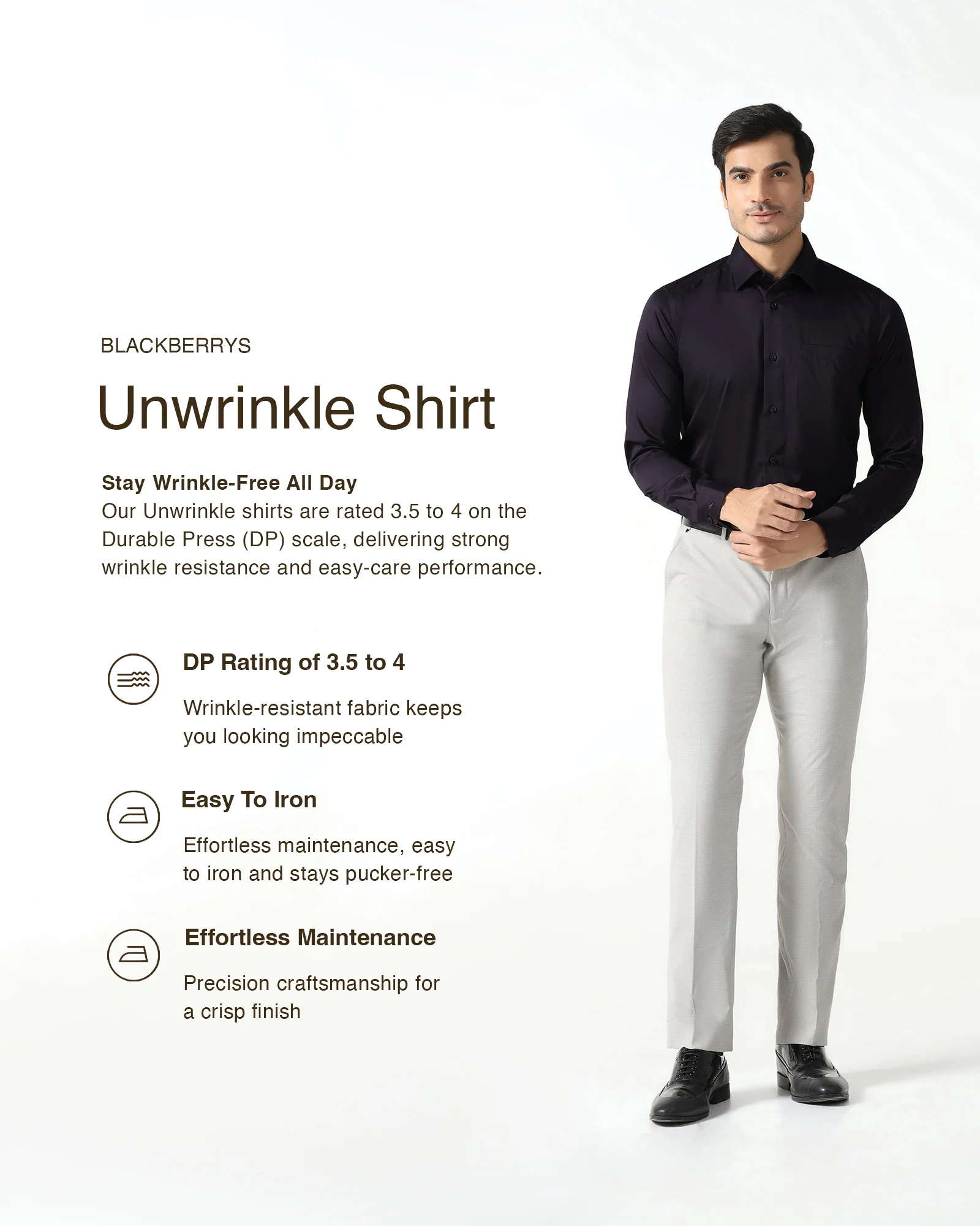 Purple Unwrinkle Solid Shirt - Sylvia - Image 3