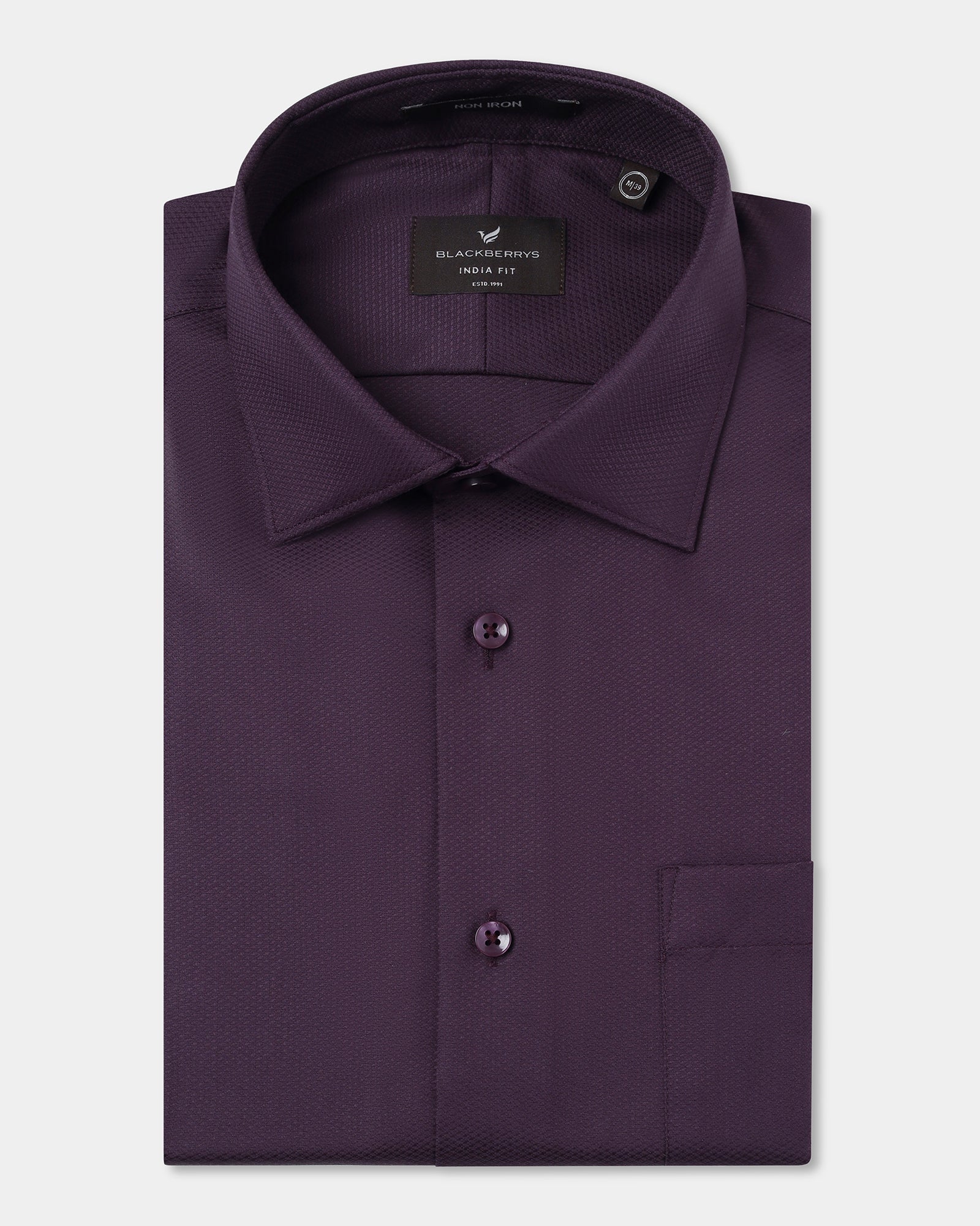 Purple Non Iron Textured Shirt - P31 - Image 5