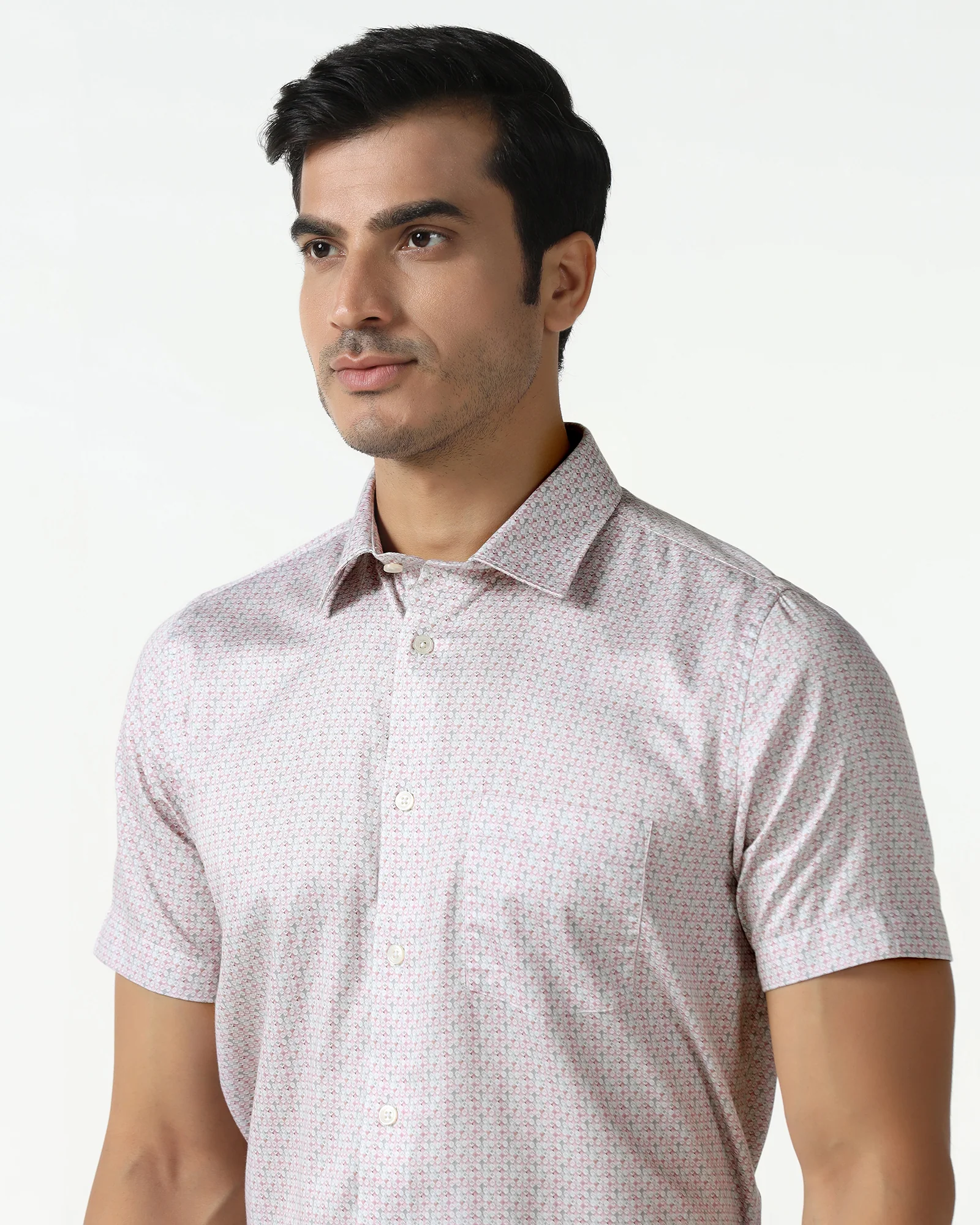 Red Half Sleeve Printed Shirt - Nicole - Image 4