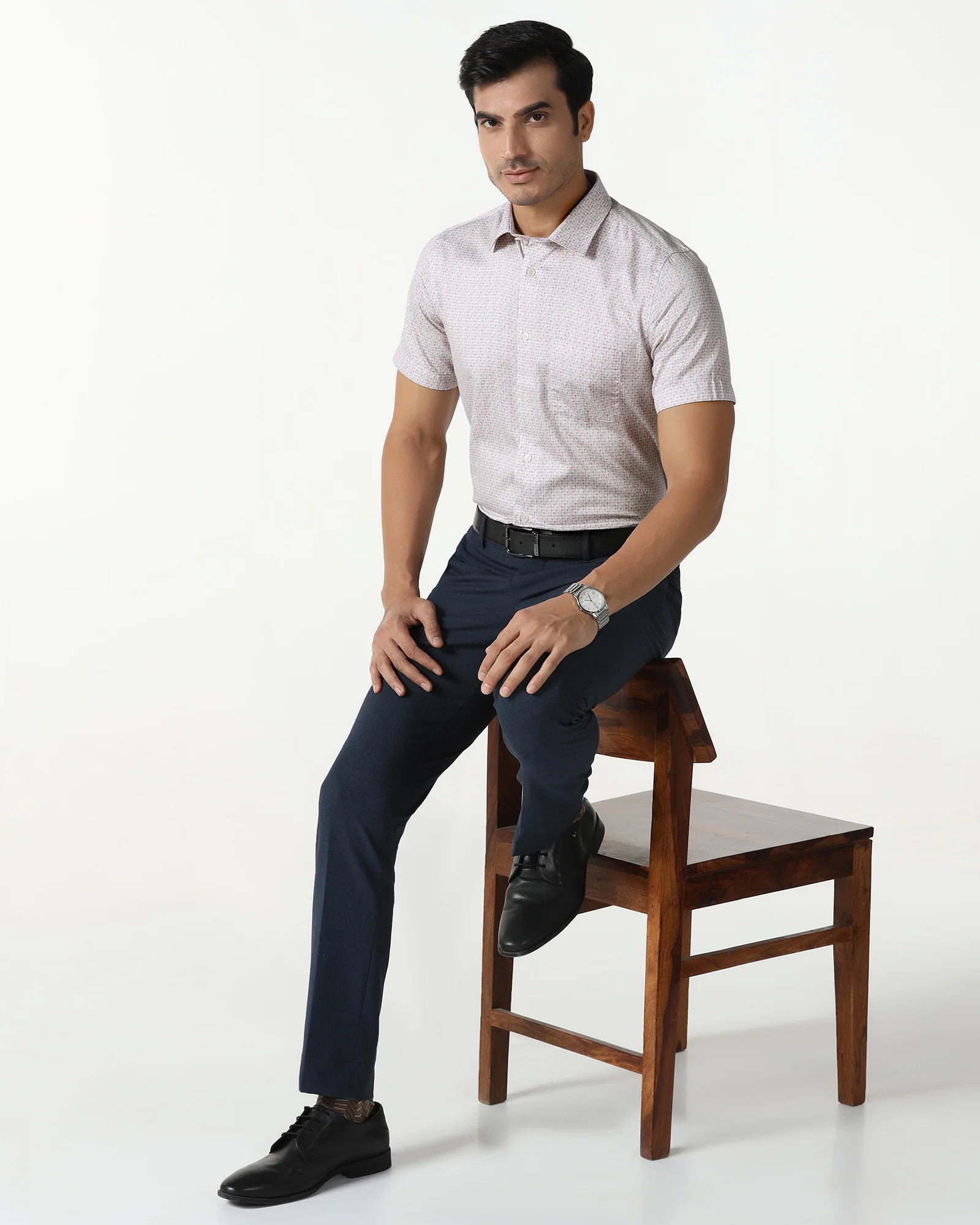 Red Half Sleeve Printed Shirt - Nicole - Image 7