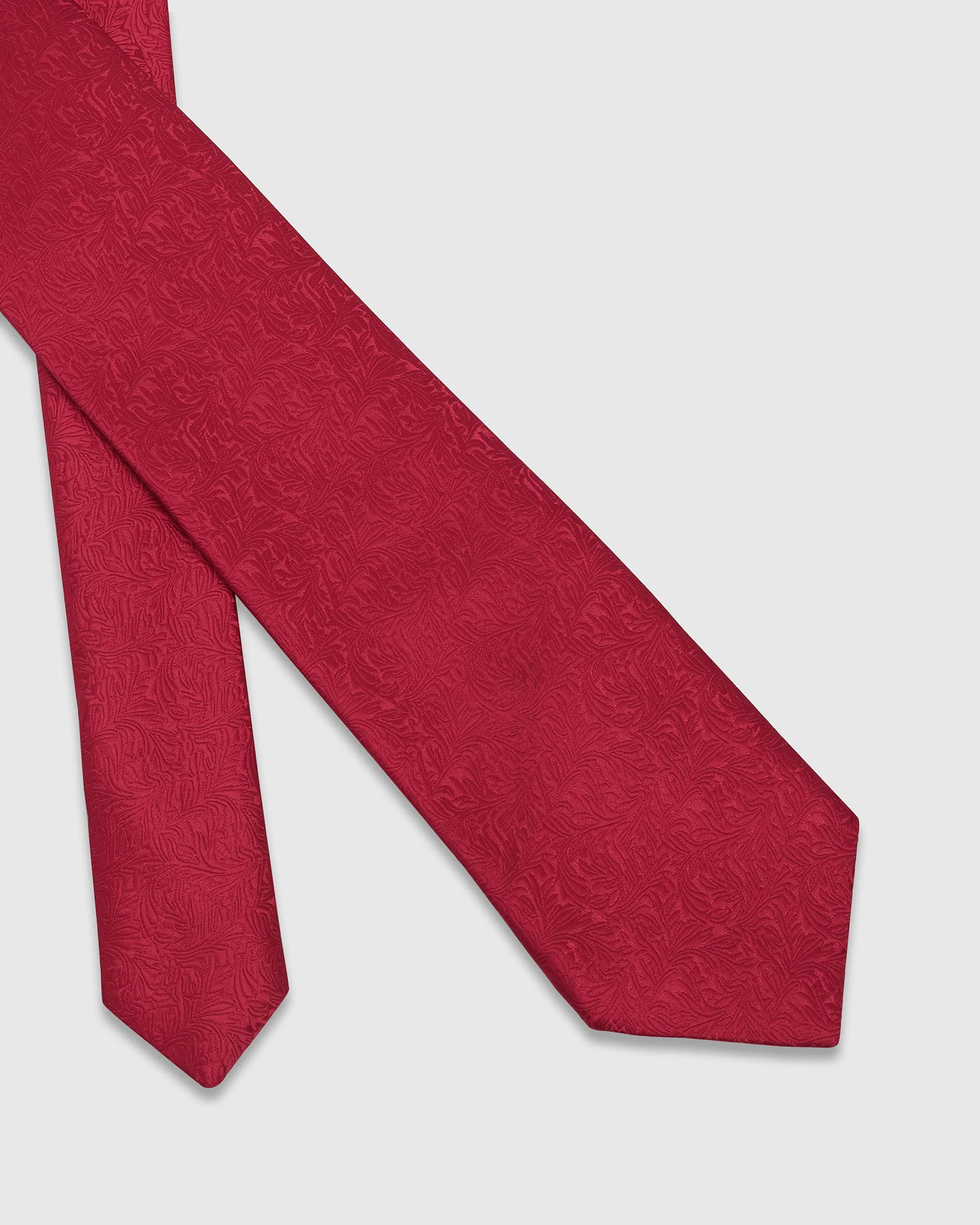 Red Silk Jacquard Tie - Waylan - Image 2