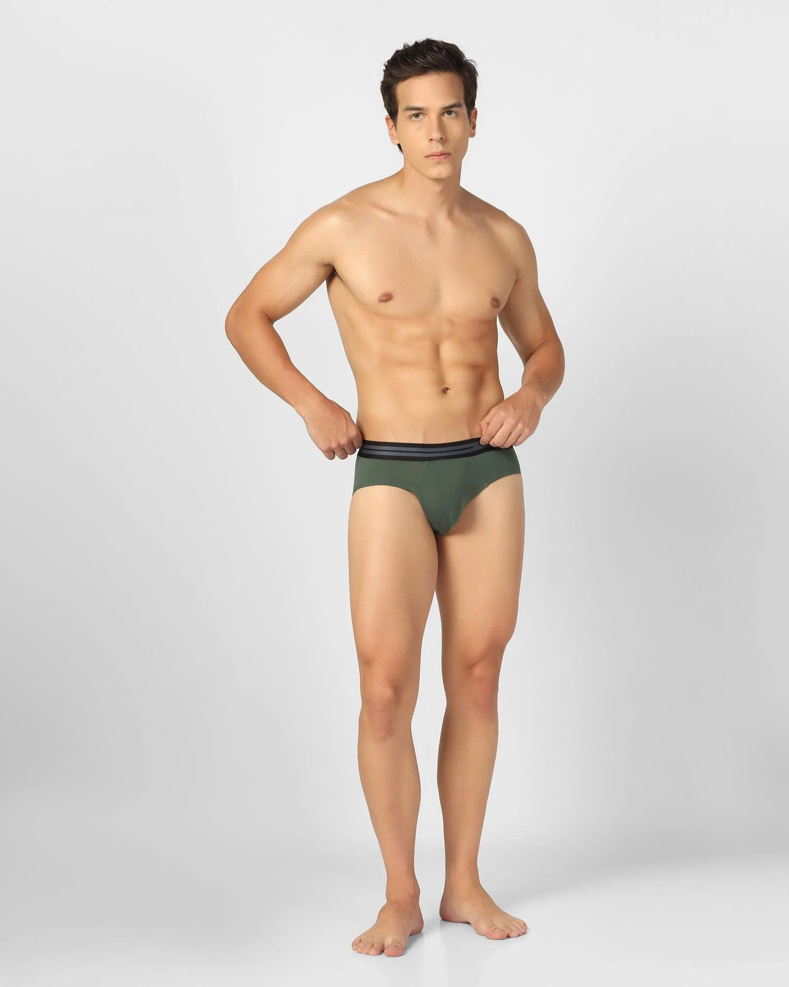 Cotton Sage Green Solid Brief - New Broc - Image 2