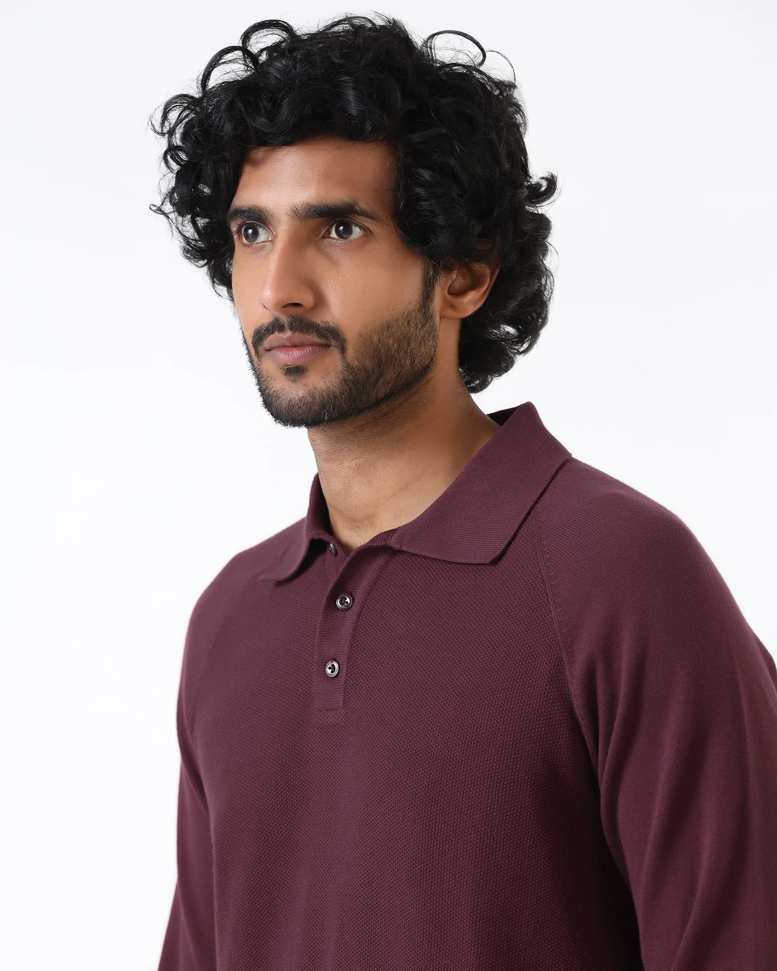 Rust Polo Neck Textured Sweater - Joshua - Image 4