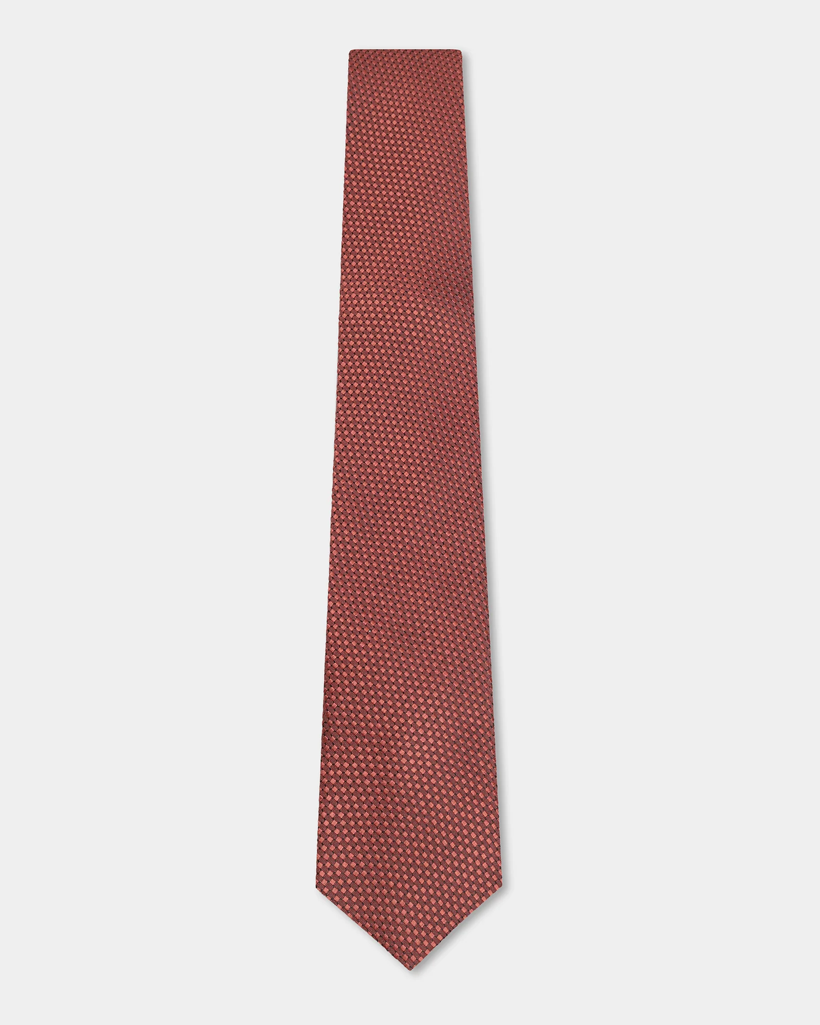 Rust Silk Jacquard Tie - Aglow - Image 4