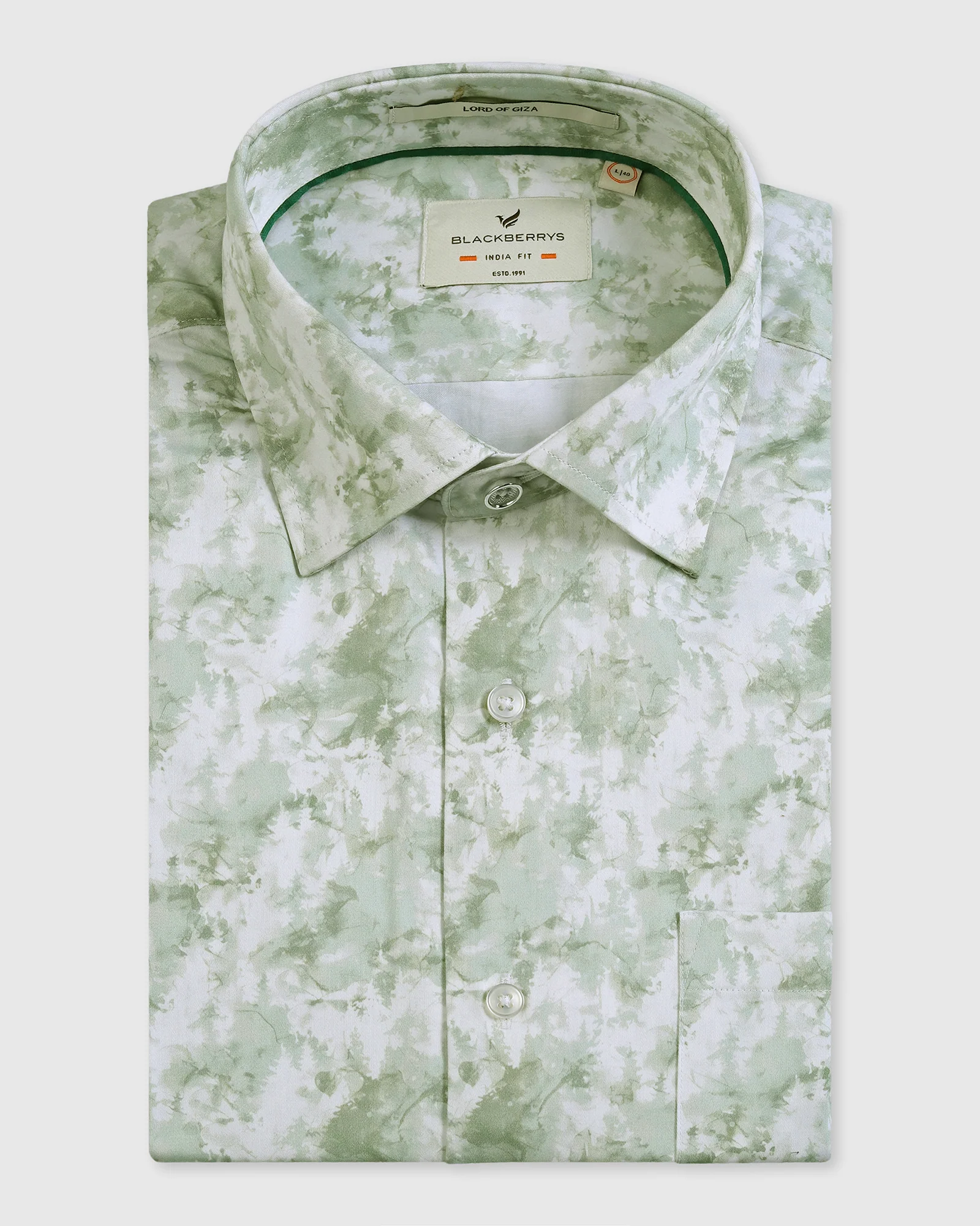 Sage Green Printed Shirt - Piano - Image 5