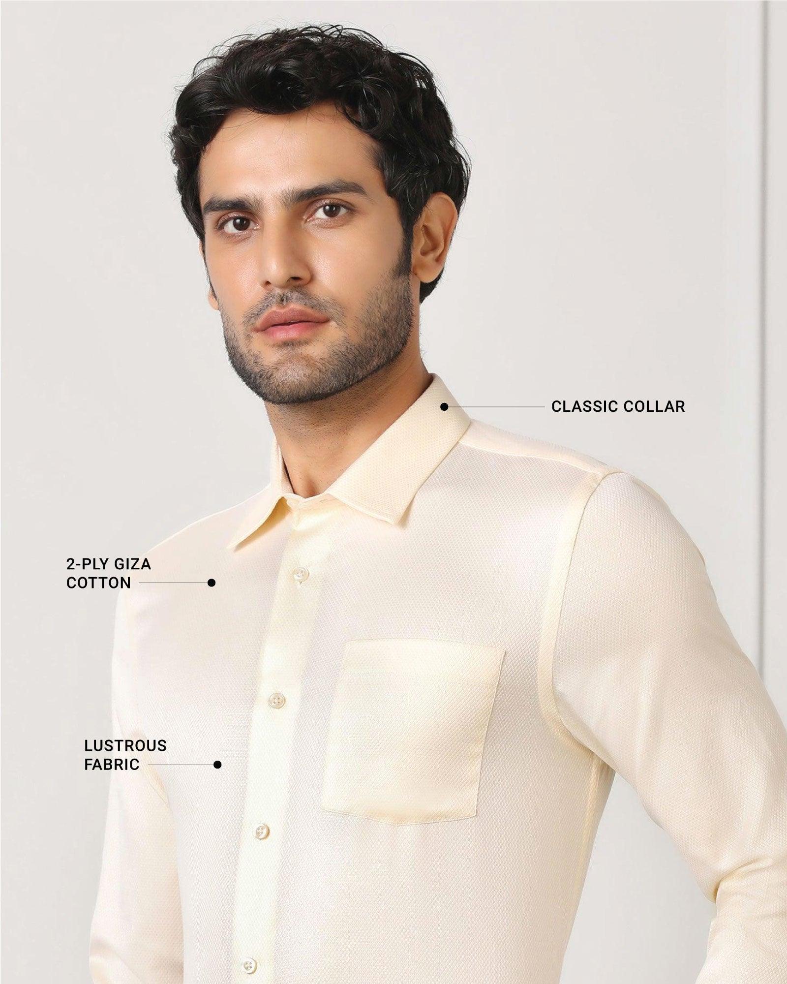 Must Haves Formal Off White Solid Shirt - Samuel - Image 4