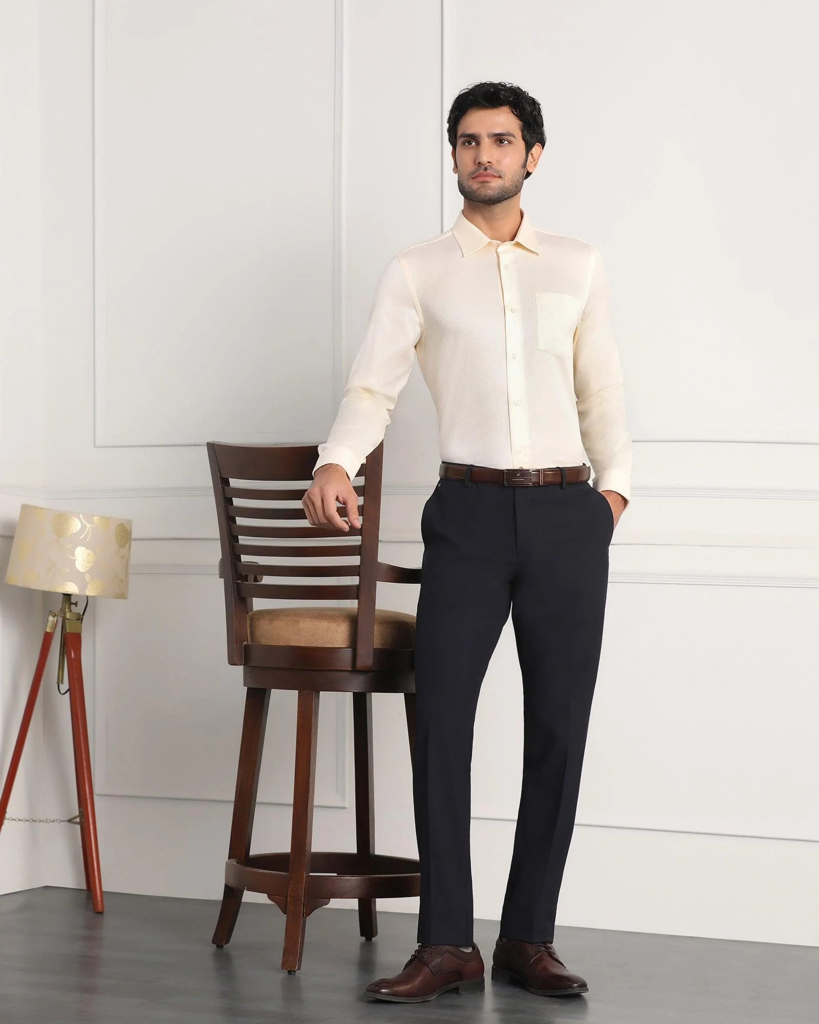 Must Haves Formal Off White Solid Shirt - Samuel - Image 5