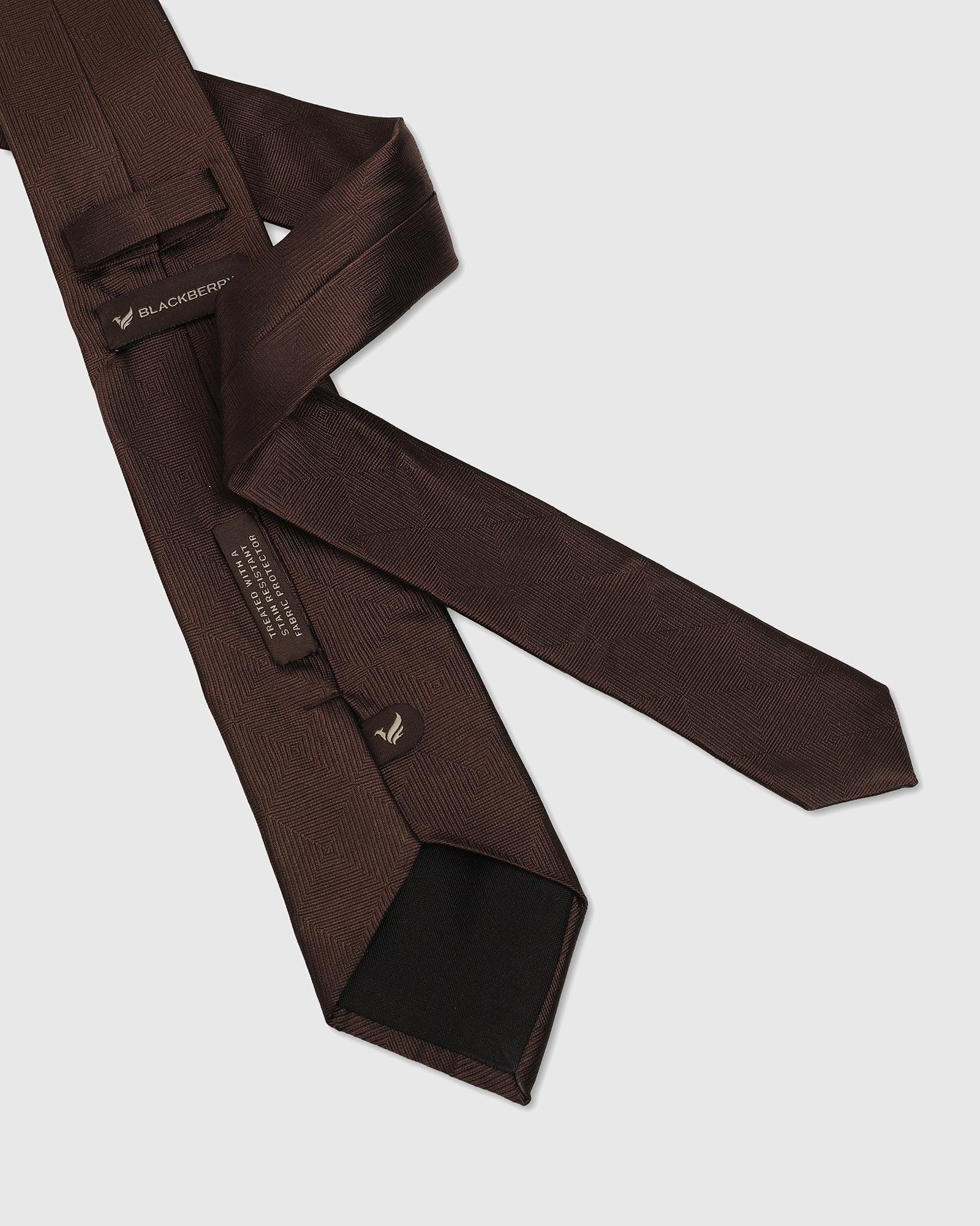 Silk Dark Brown Jacquard Tie - Ulana - Image 3