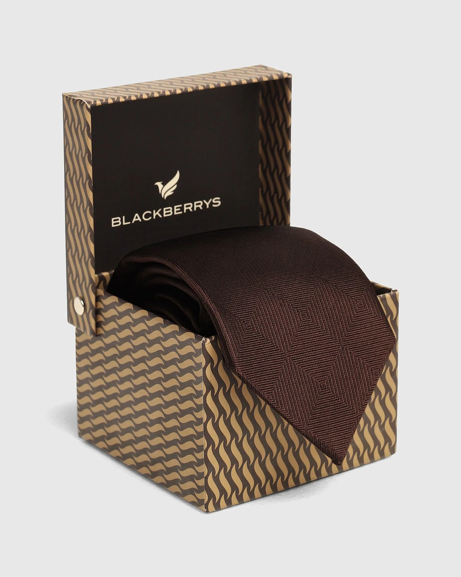 Silk Dark Brown Jacquard Tie - Ulana - Image 5
