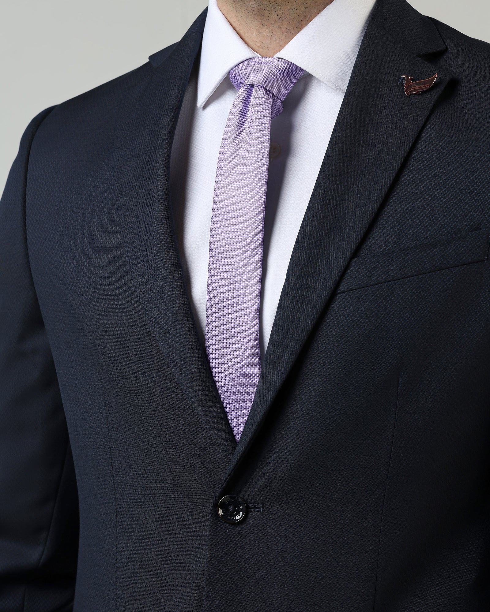 Silk Light Purple Jacquard Tie - Light - Image 5