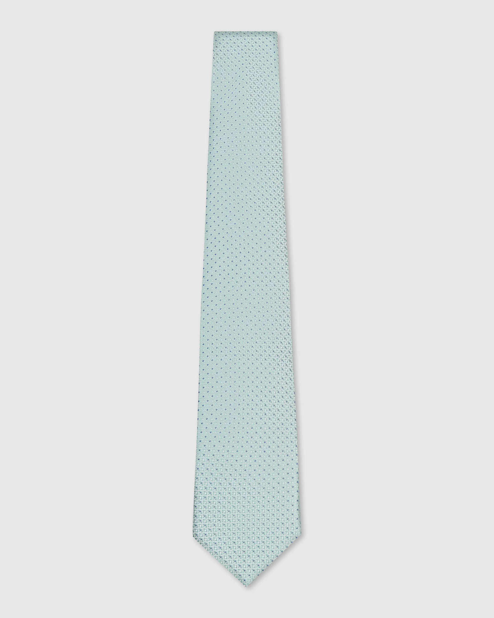 Silk Mint Green Jacquard Tie - Vingon - Image 4