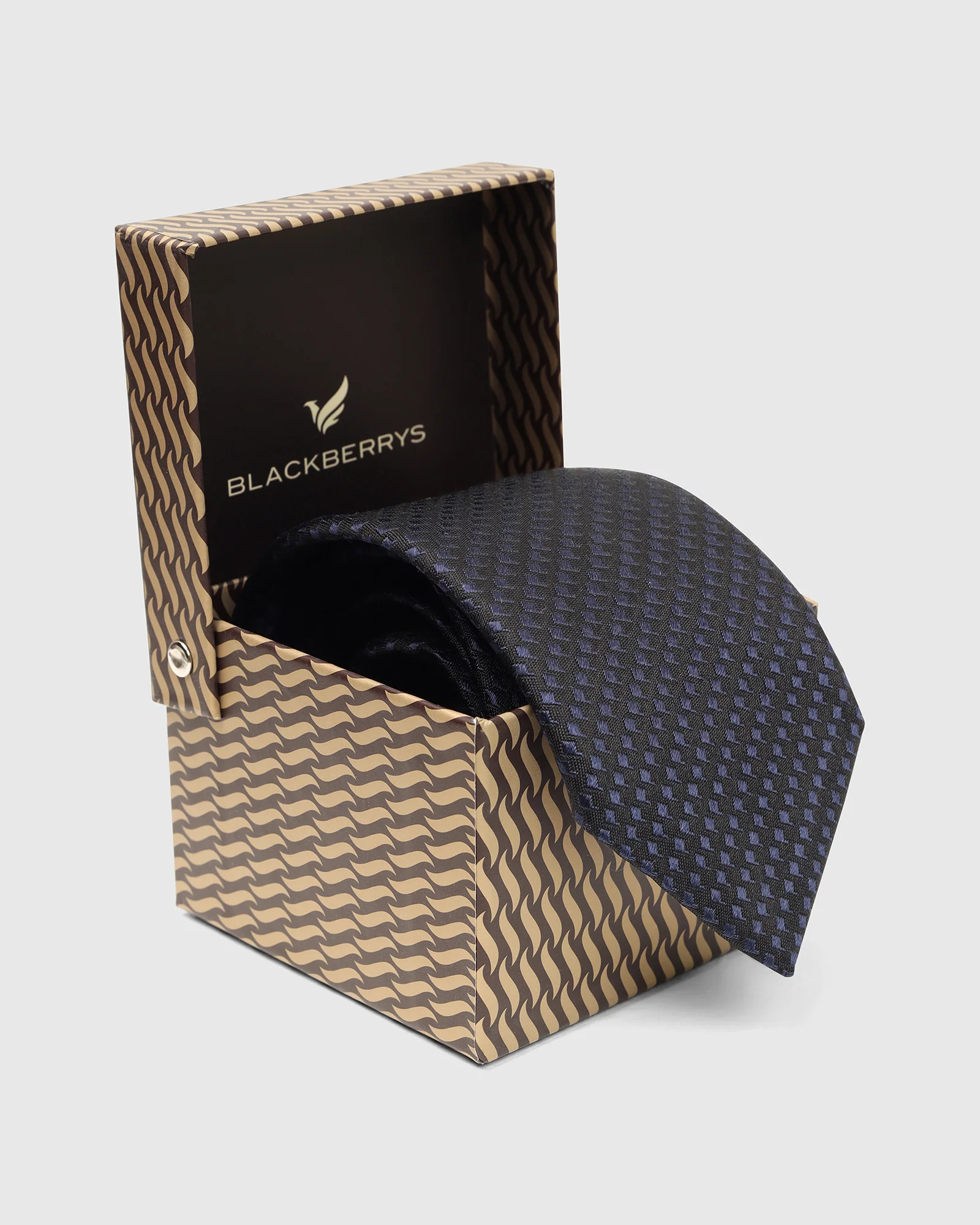 Silk Navy Jacquard Tie - Verly - Image 5
