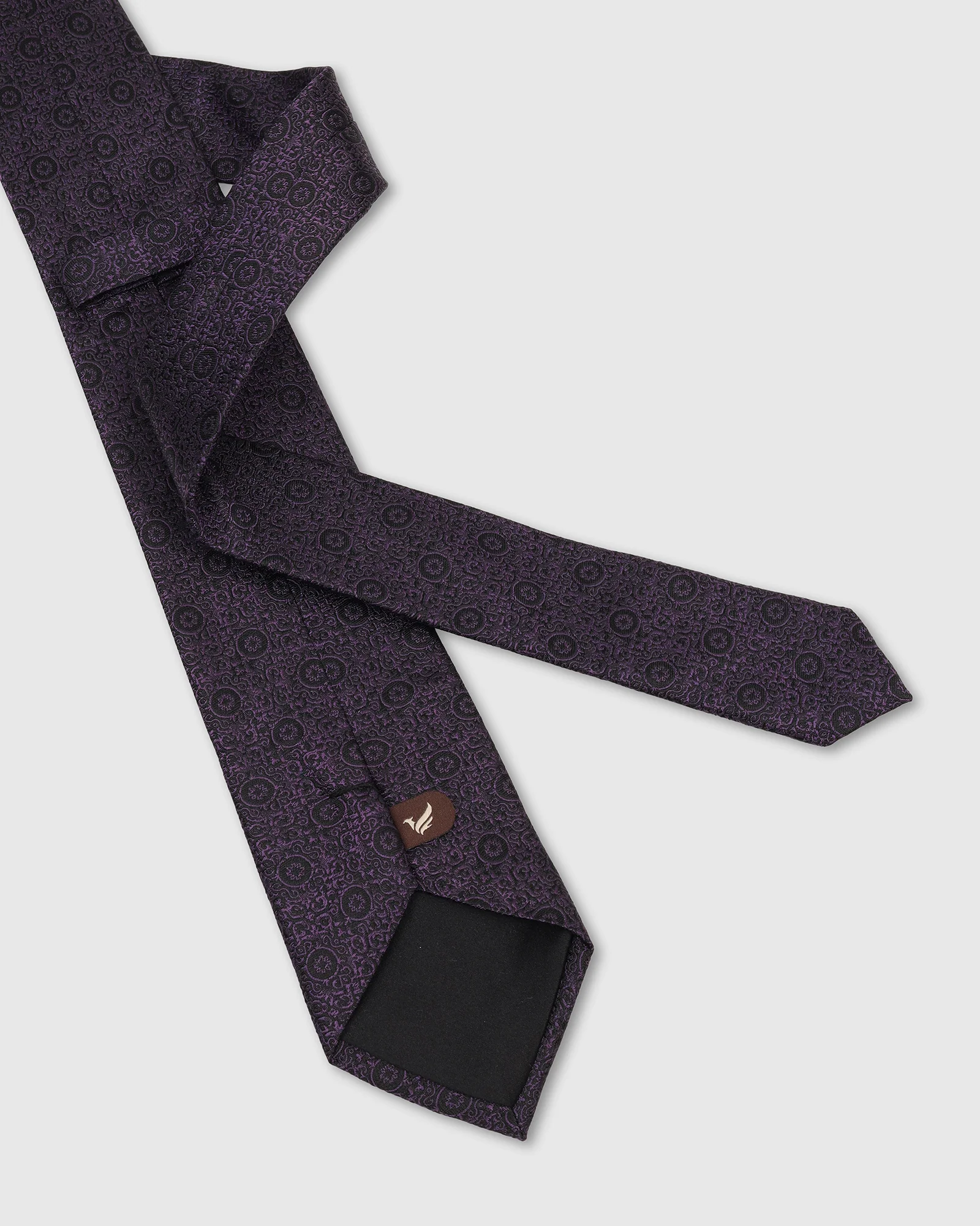 Silk Purple Jacquard Tie - Vagor - Image 3