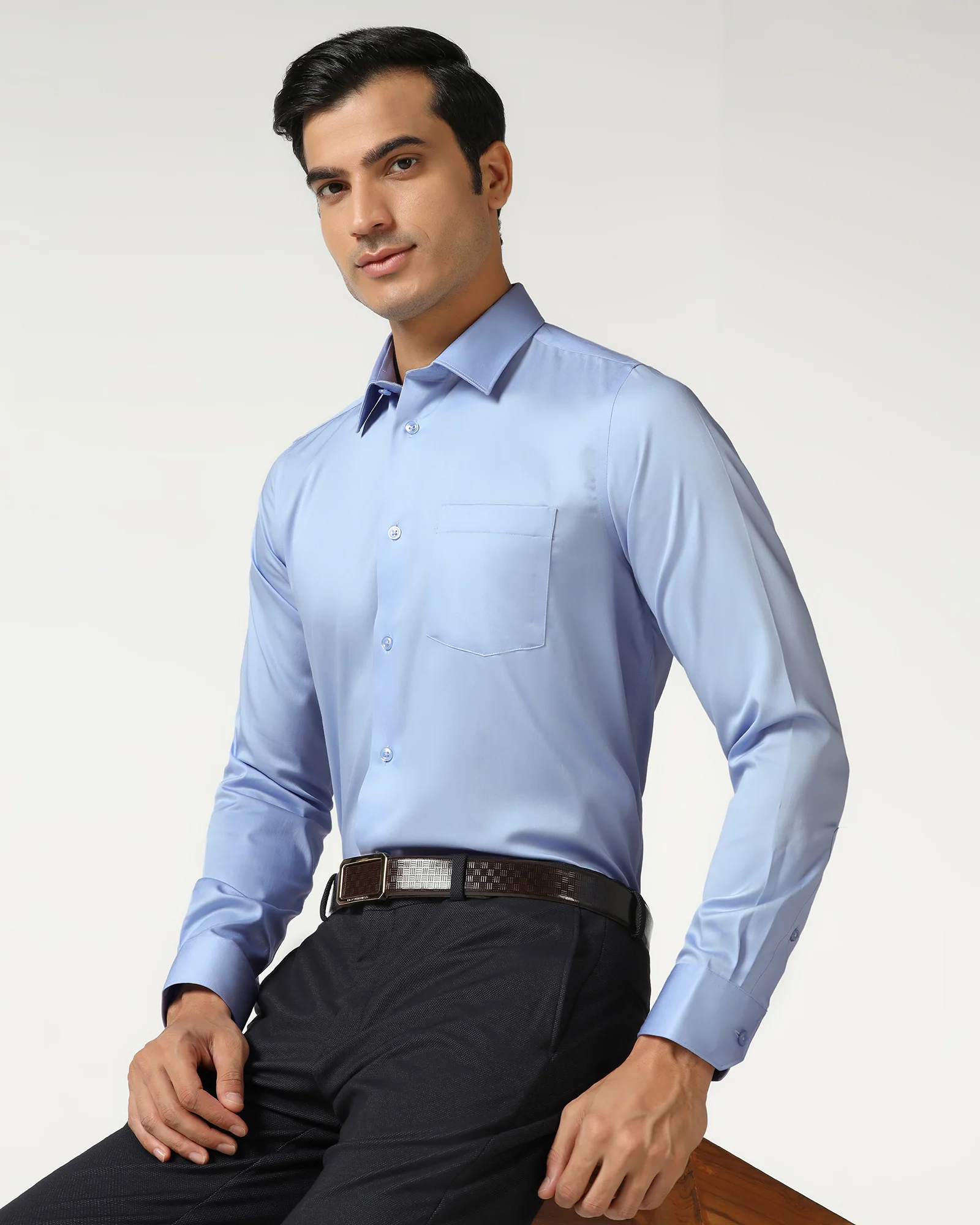 Sky Blue Non Iron Solid Shirt - Sailor - Image 5