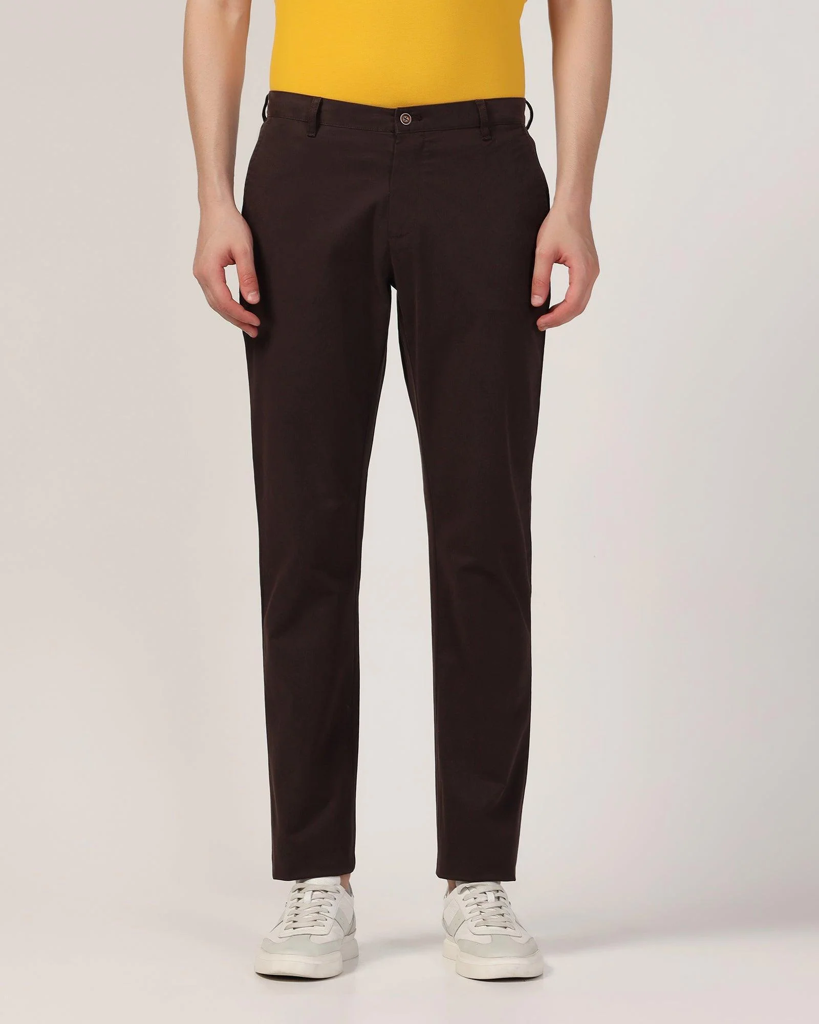 Slim Comfort B-95 Casual Chocolate Solid Khakis - Lab - Image 3