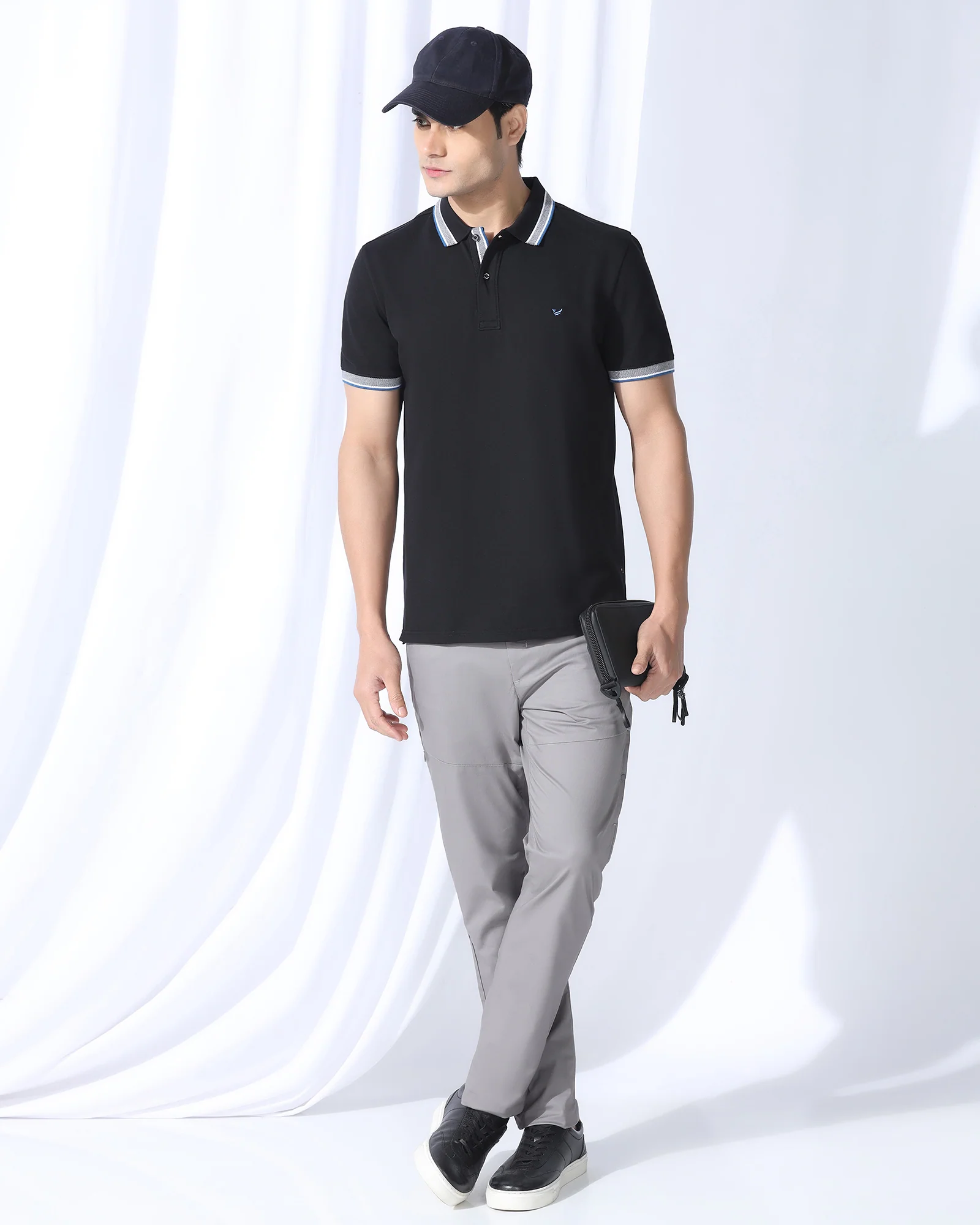 Slim Comfort B-95 Casual Grey Solid Khakis - Fred - Image 7